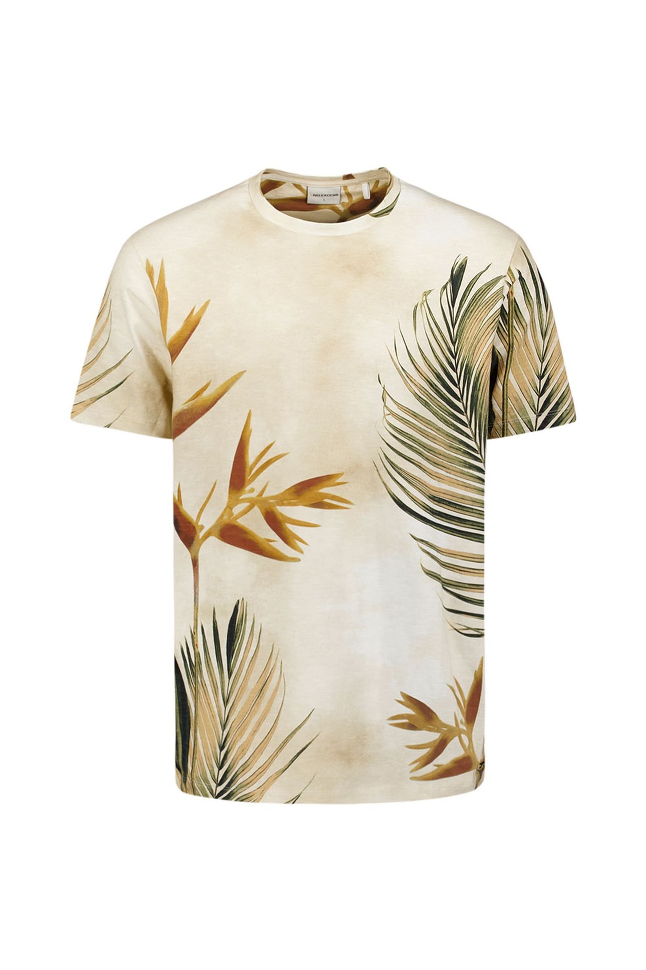 T-SHIRT CREWNECK ALLOVER PRINTED SLUB GARMENT DYED SAND 5