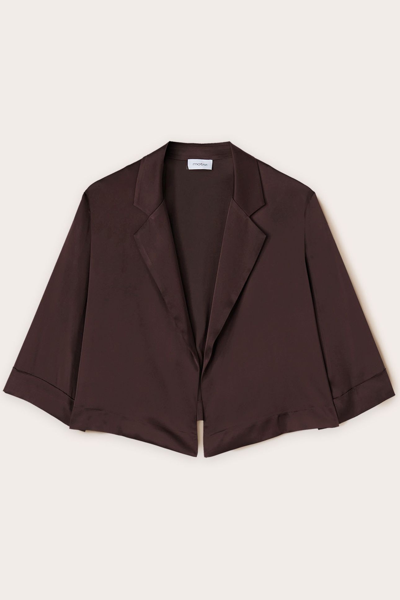 STRETCH SATIN DECONSTRUCTED JACKET BROWN 5