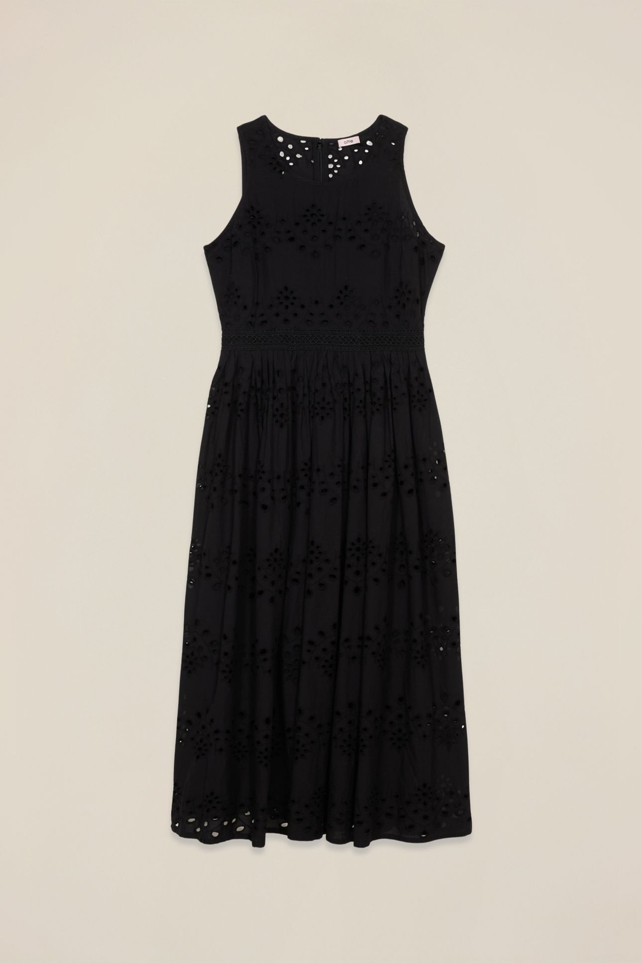 FLARED DRESS IN BRODERIE ANGLAISE LACE BLACK 4