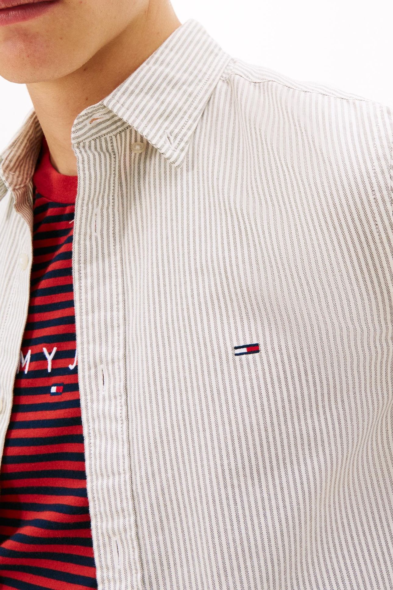 SLIM STRIPE OXFORD SHIRT DARK GREENERY/STRIPES 5