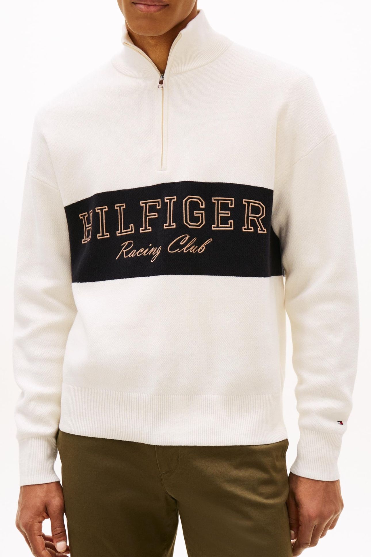 MODERN ATHLEISURE ZIP SWEATER IVORY PETAL 1