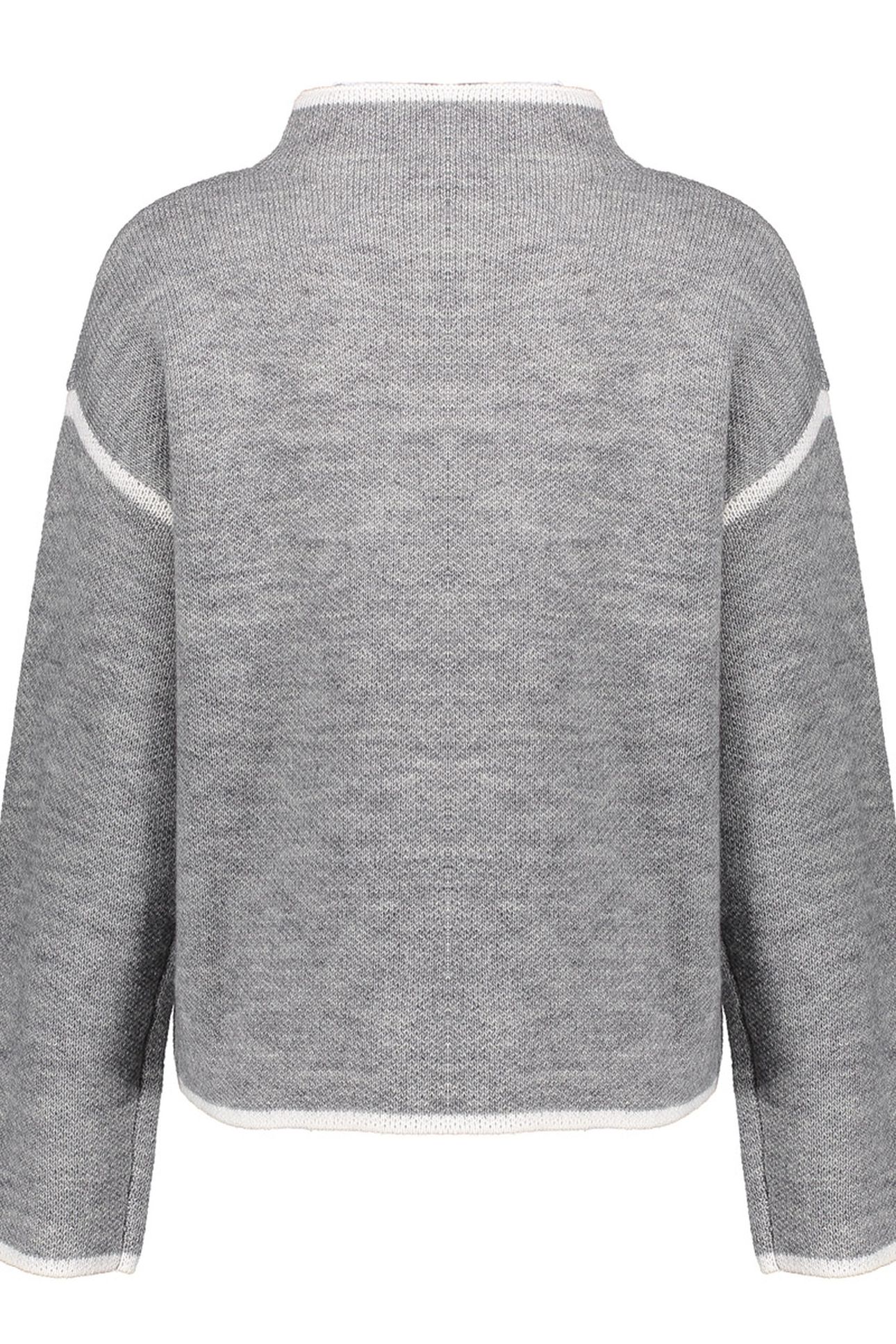 PULL TURTLE CONTRAST STRIPE GREY MELANGE/OFFWHITE 2