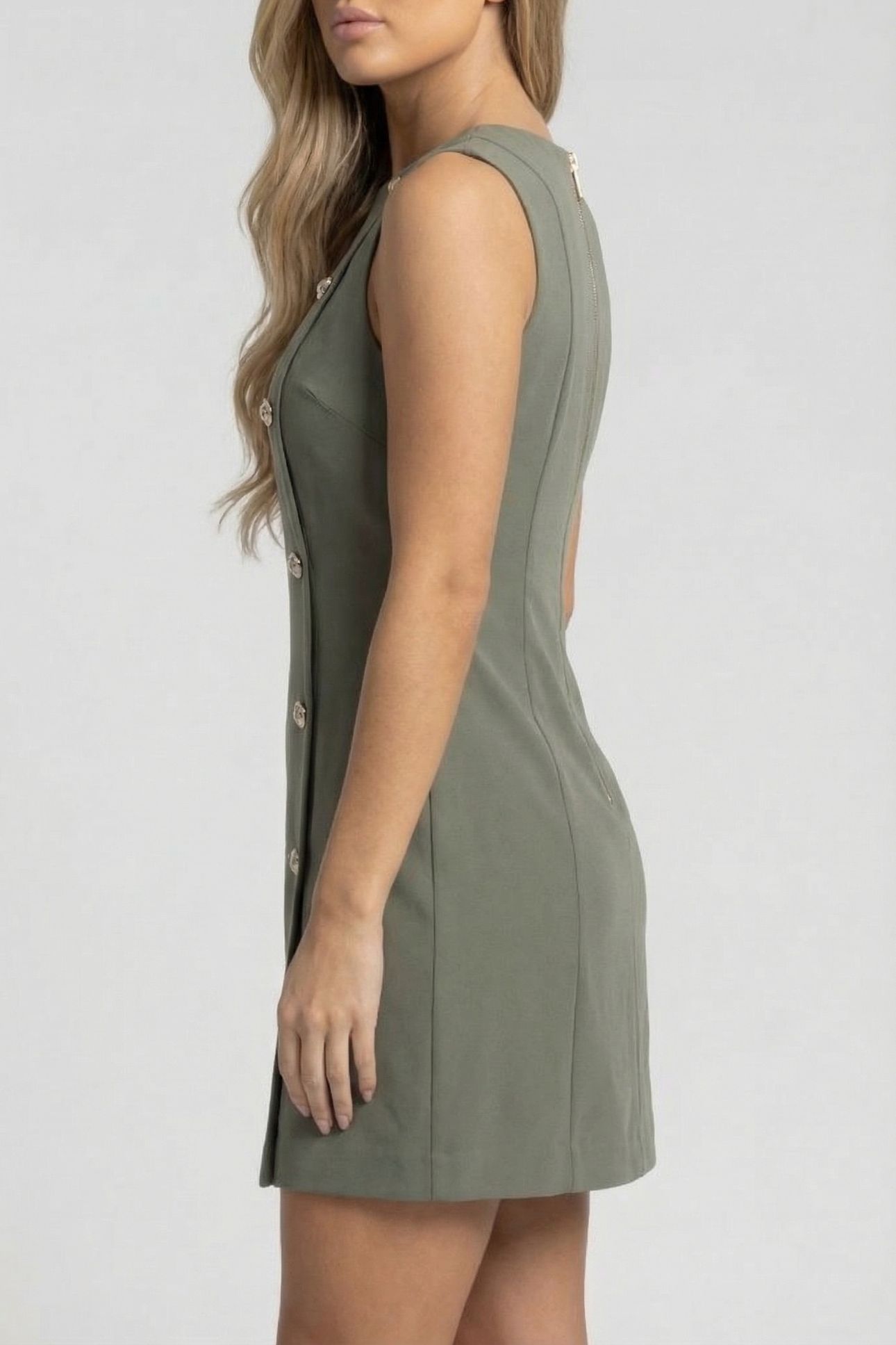 MARCIANO BY GUESS BECKY SL DRESS STONE OLIVE 3