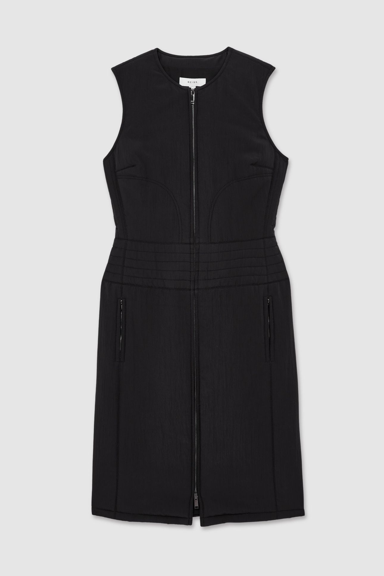 QUILTED SLEEVELESS DRESS BLACK 5