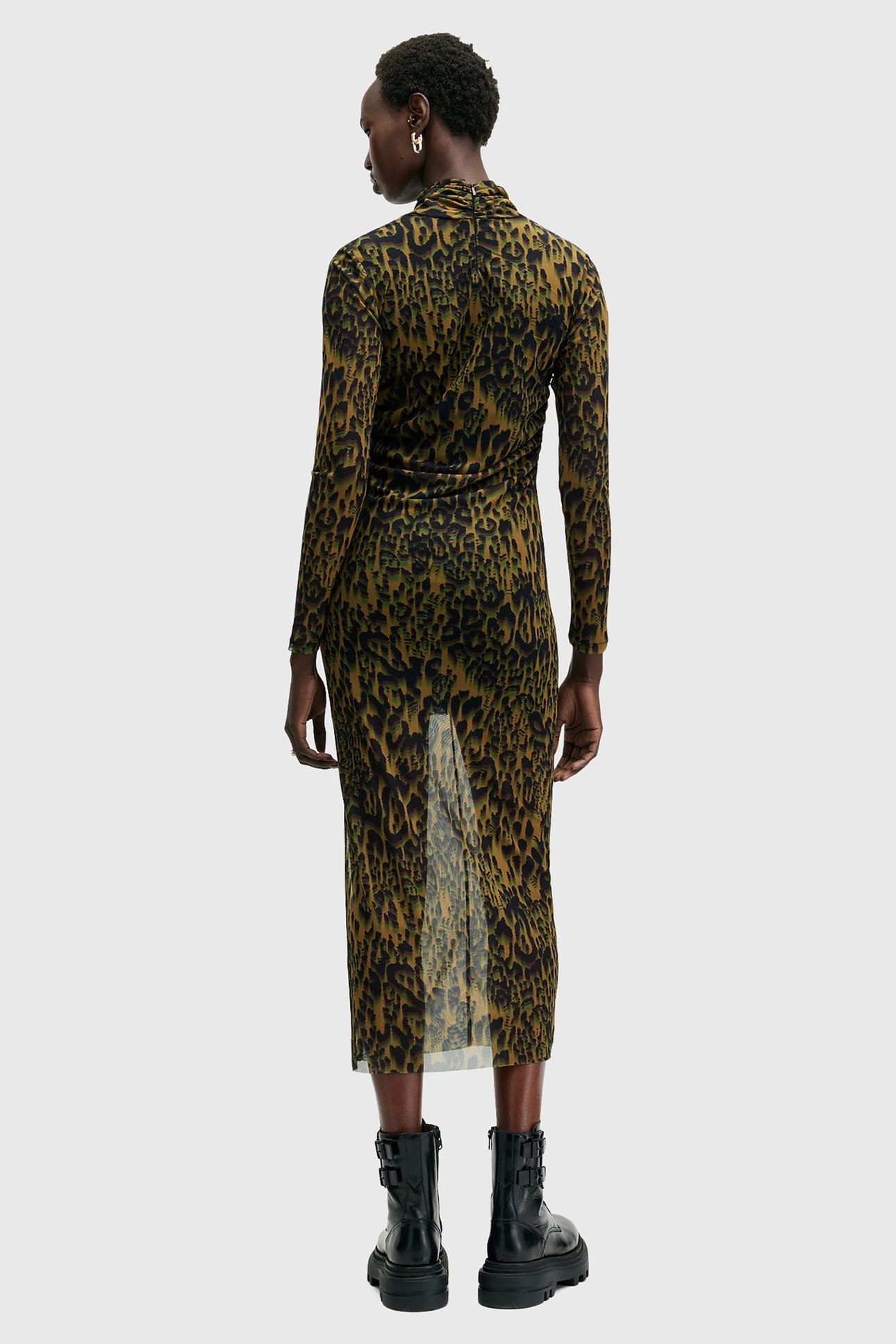 TIA MESH DRESS TERESA KHAKI GREEN 2