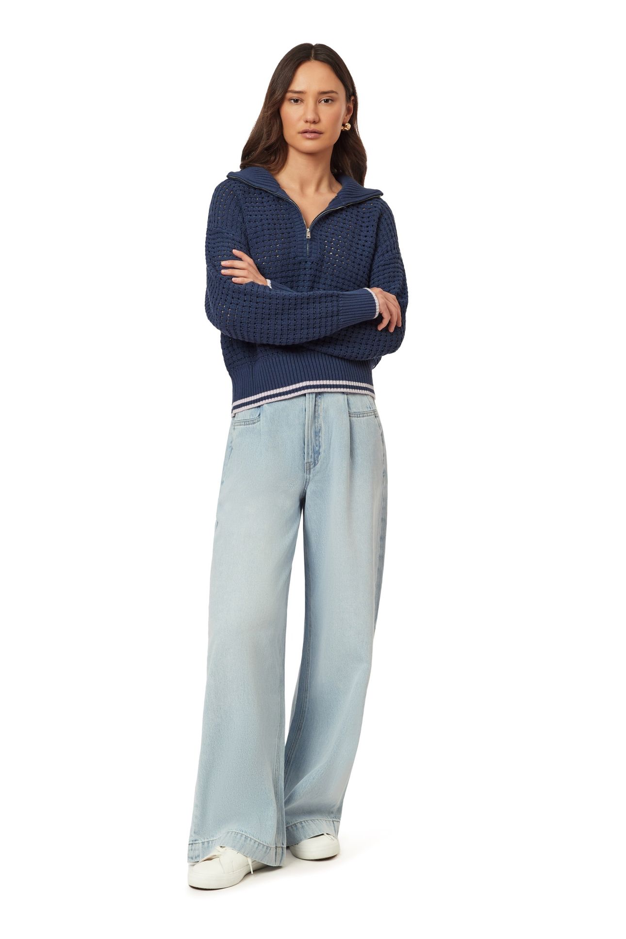 ZIP POINTELLE PULLOVER BIG DIPPER 1