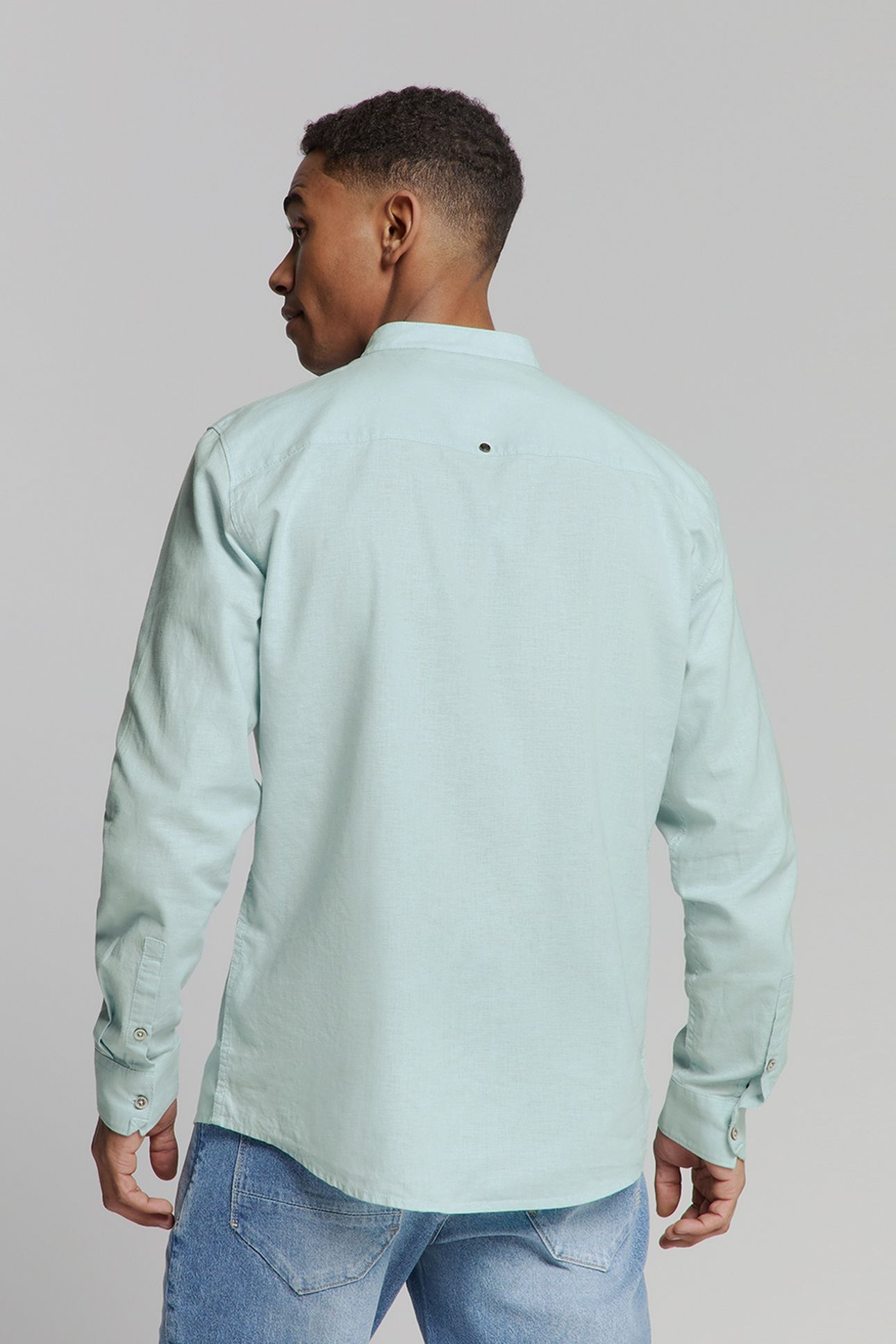 SHIRT GRANDDAD SOLID WITH LINEN ICE 2