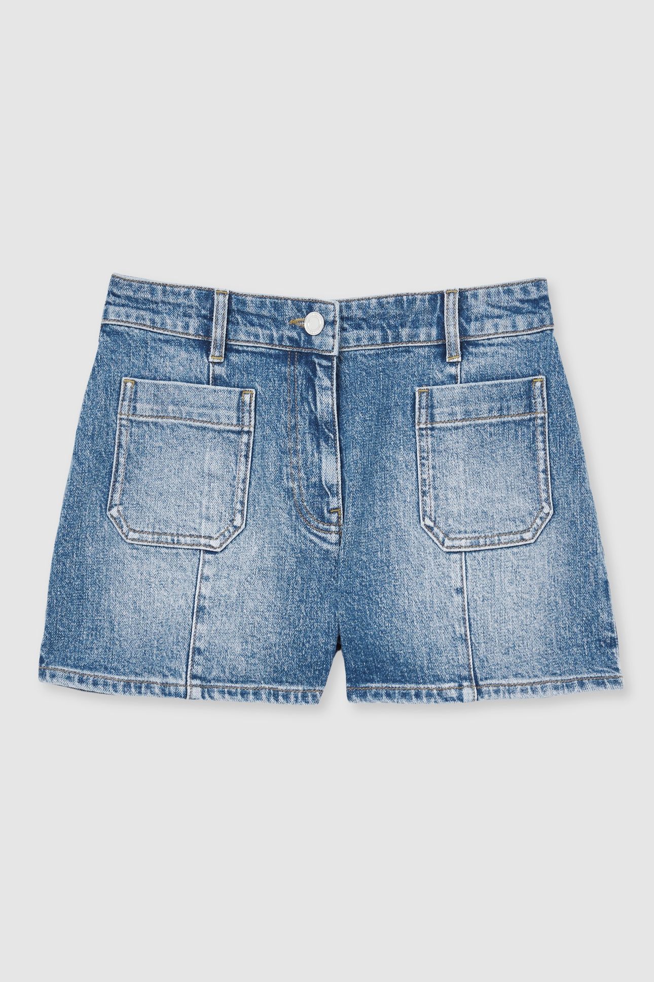 DENIM PATCH POCKET SHORT MID BLUE 4