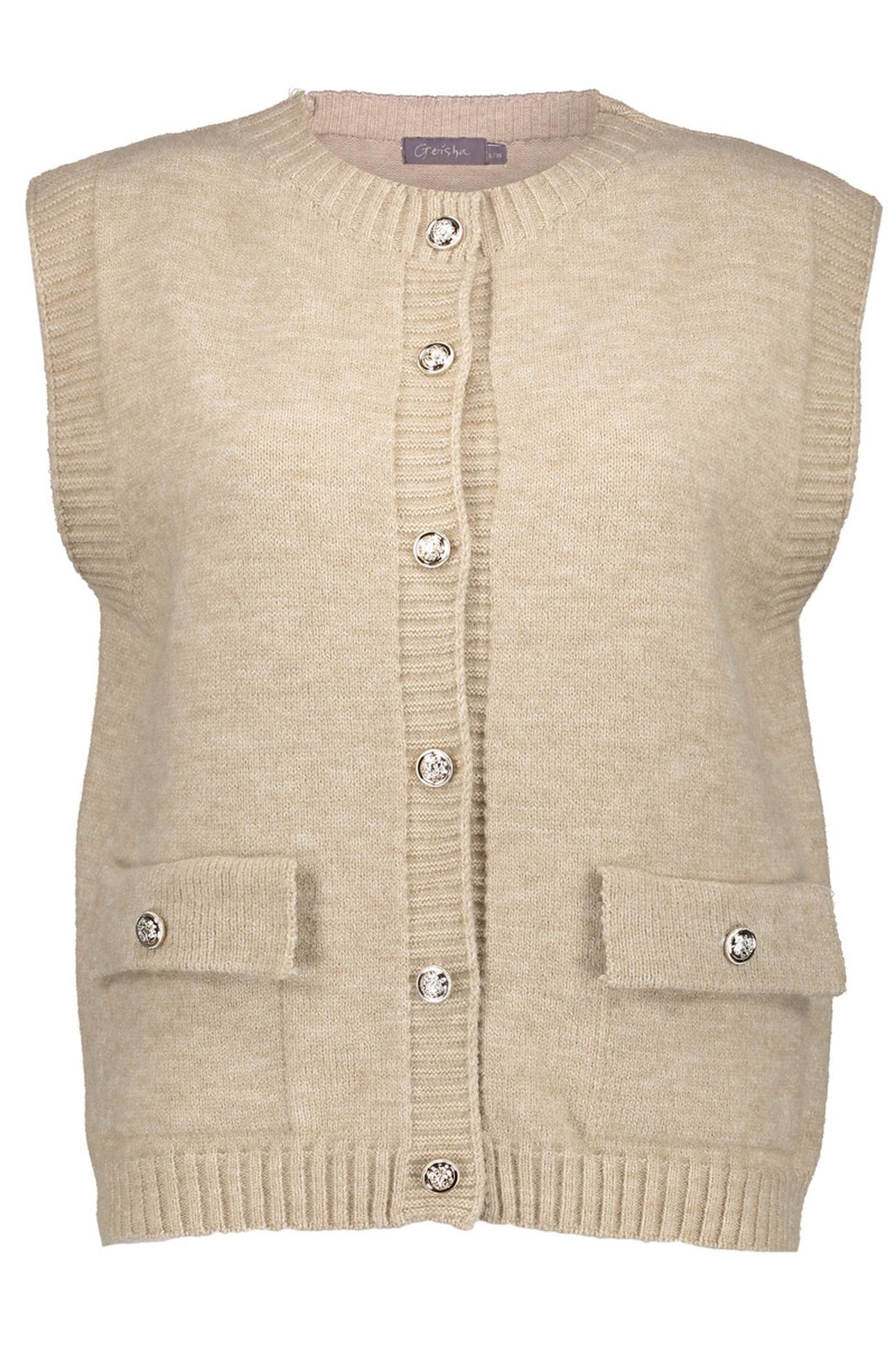 GILET WITH POCKETS SAND 1