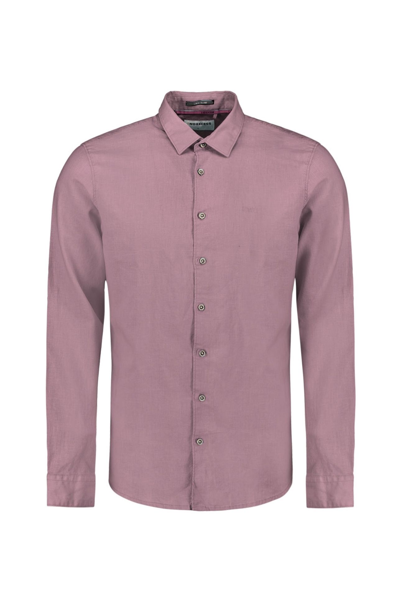 SHIRT SOLID WITH LINEN MAUVE 1