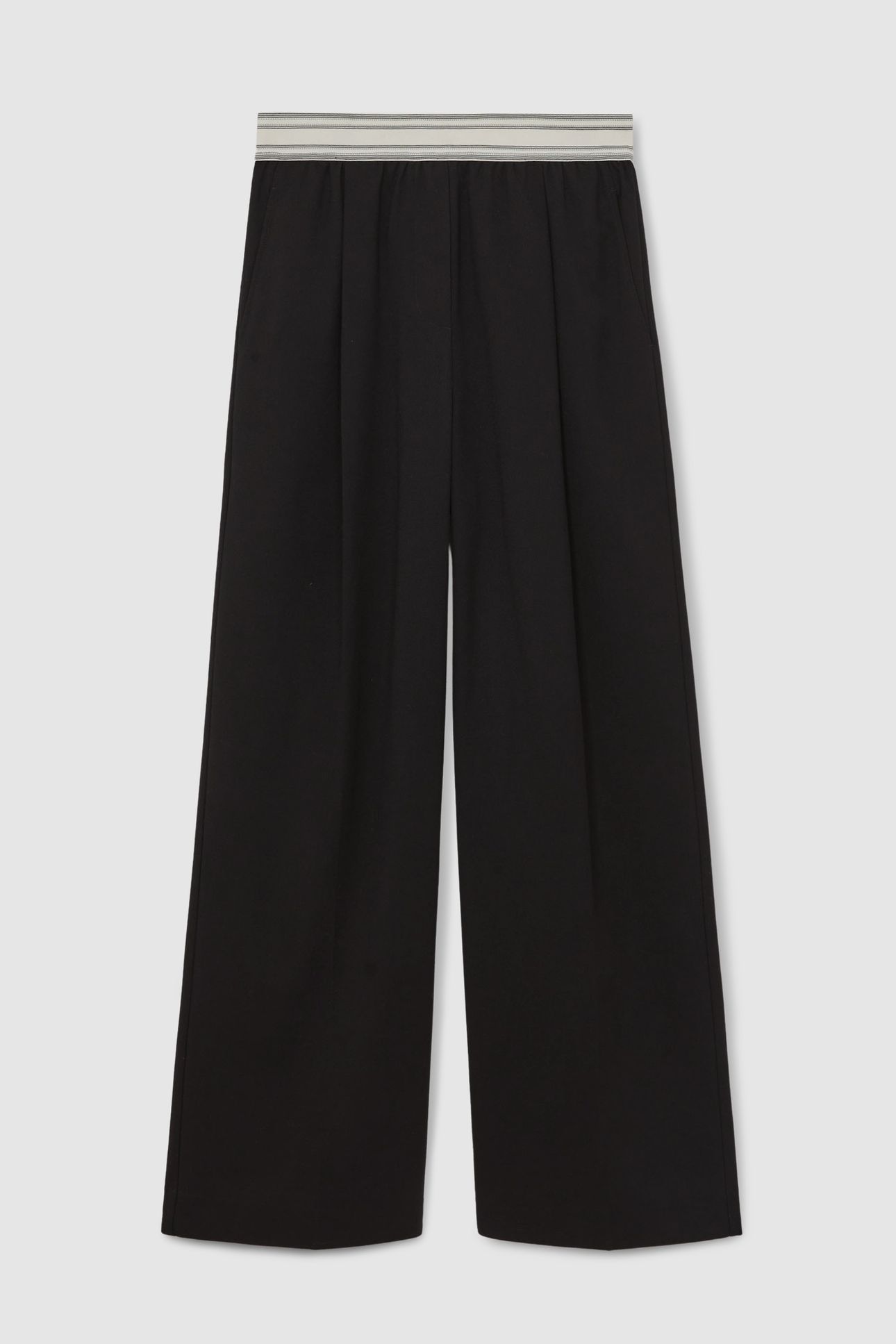 WAISTBAND WIDE LEG TROUSER BLACK 6