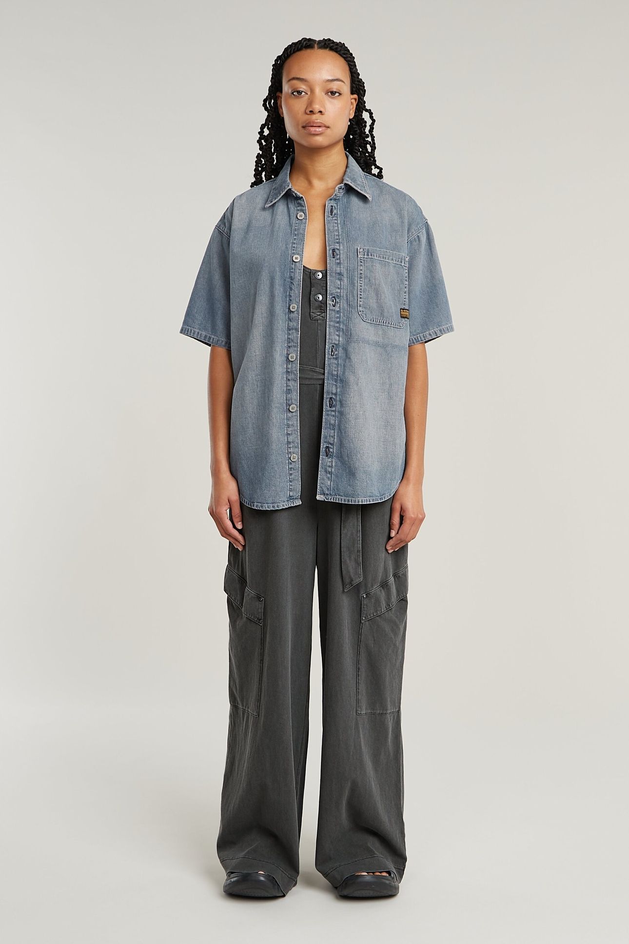 OVERDYED UTILITY LOOSE JUMPSUIT DK BLACK GD 4