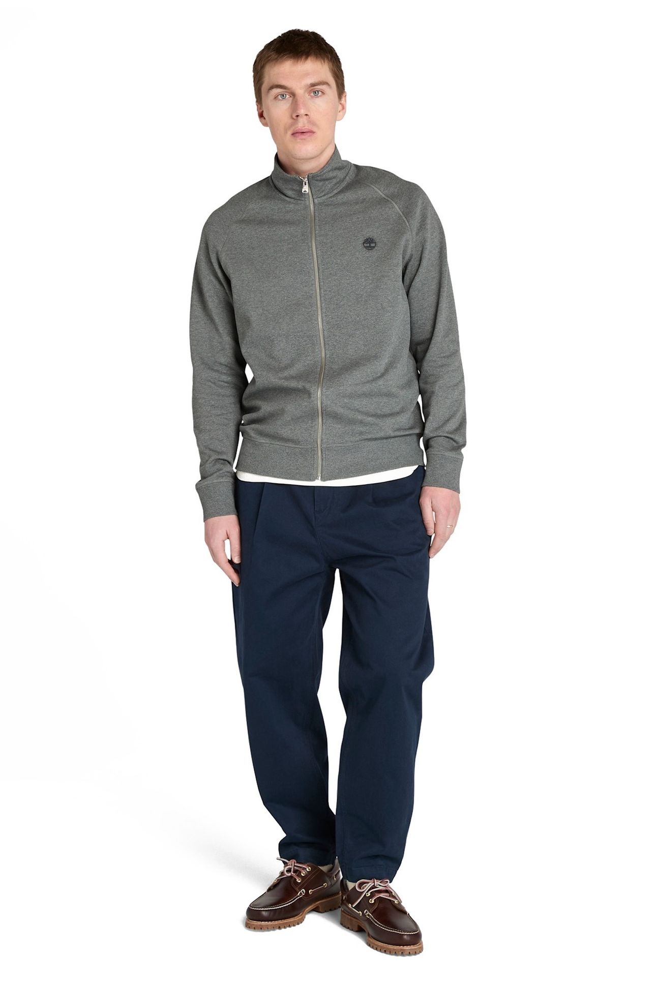 EXETER RIVER BRUSHED BACK FULL ZIP FUNNEL NECK DARK GREY 5