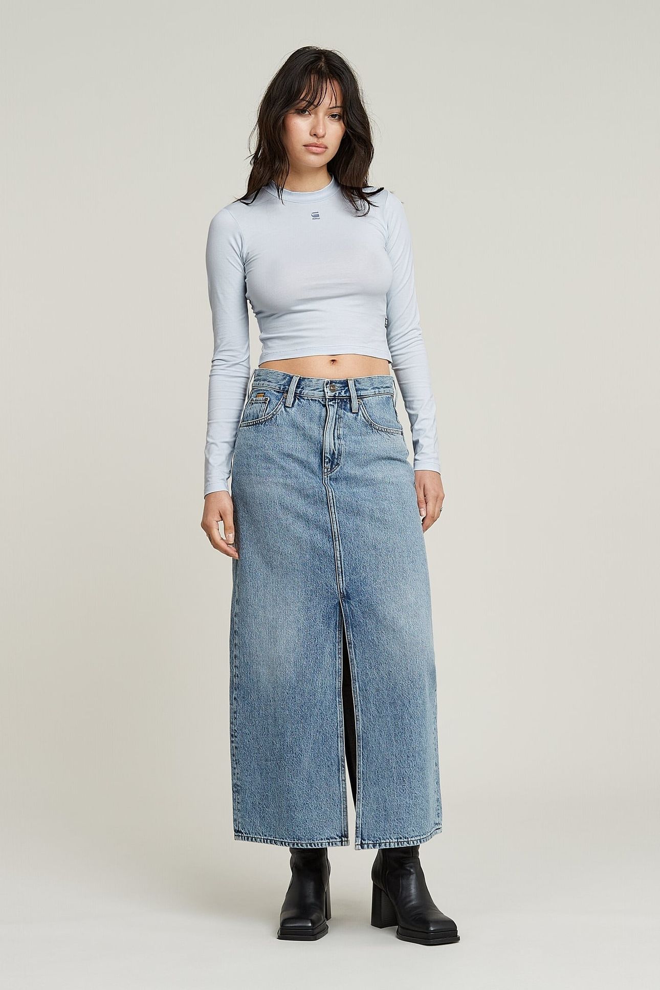 VIKTORIA LONG SKIRT FADED BLUE TORRENT 1