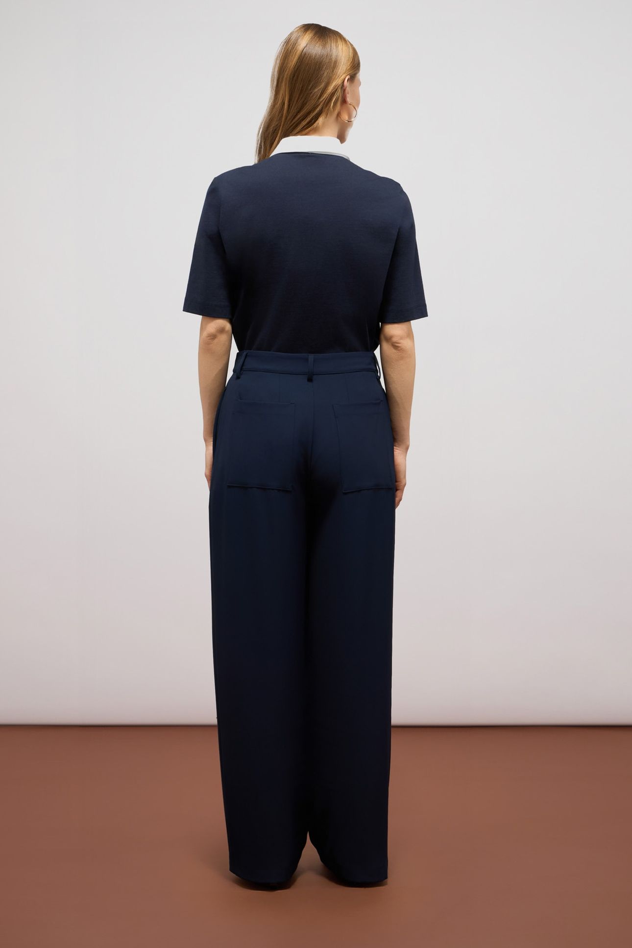 PALAZZO PANTS IN FLUID FABRIC BLUE 3