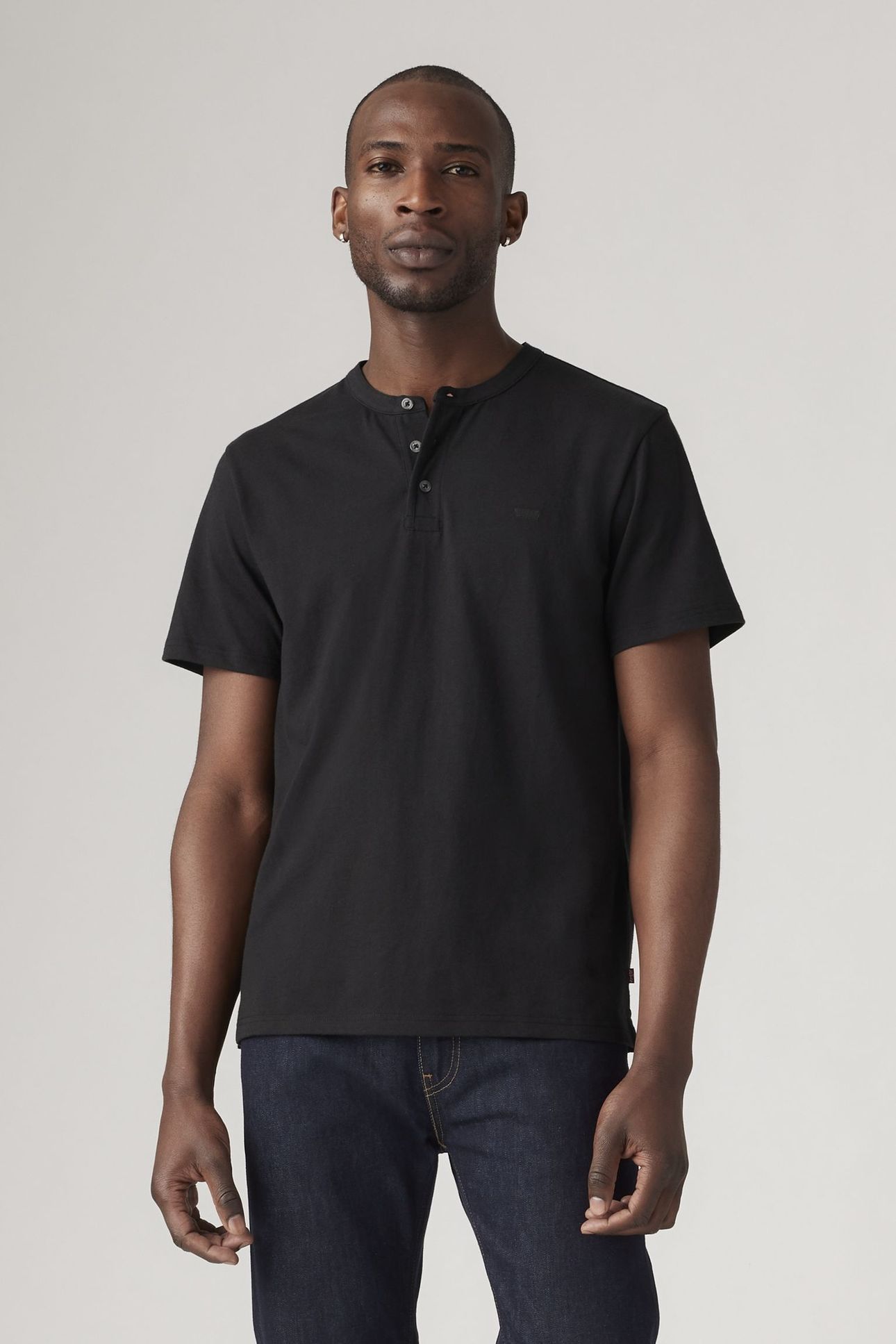 SHORT SLEEVE HOUSEMARK HENLEY BLACK 1