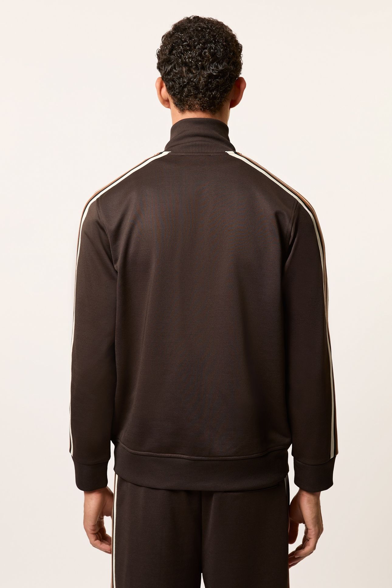 LS ZIP THROUGH MOTIF TRACK TOP BROWN 2