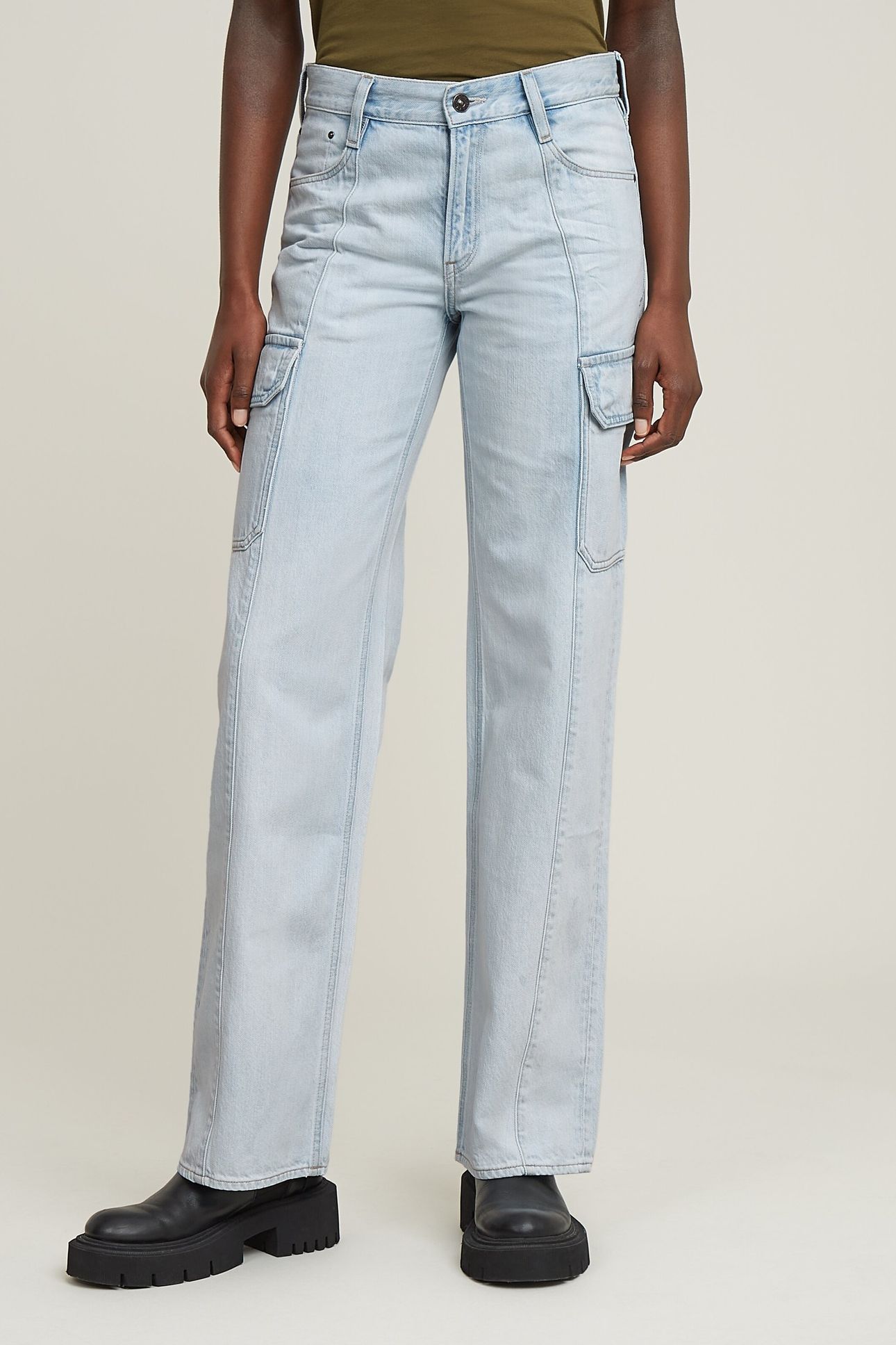 JUDEE CARGO DENIM JEANS LIGHT/PASTEL BLUE 2