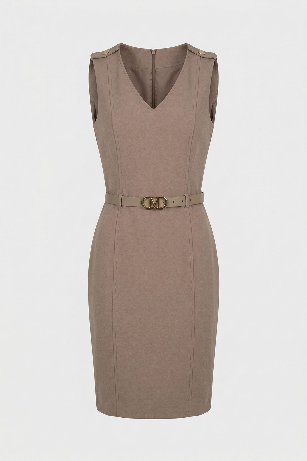MARCIANO BY GUESS MASHA BELTED DRESS SILK TAUPE 3
