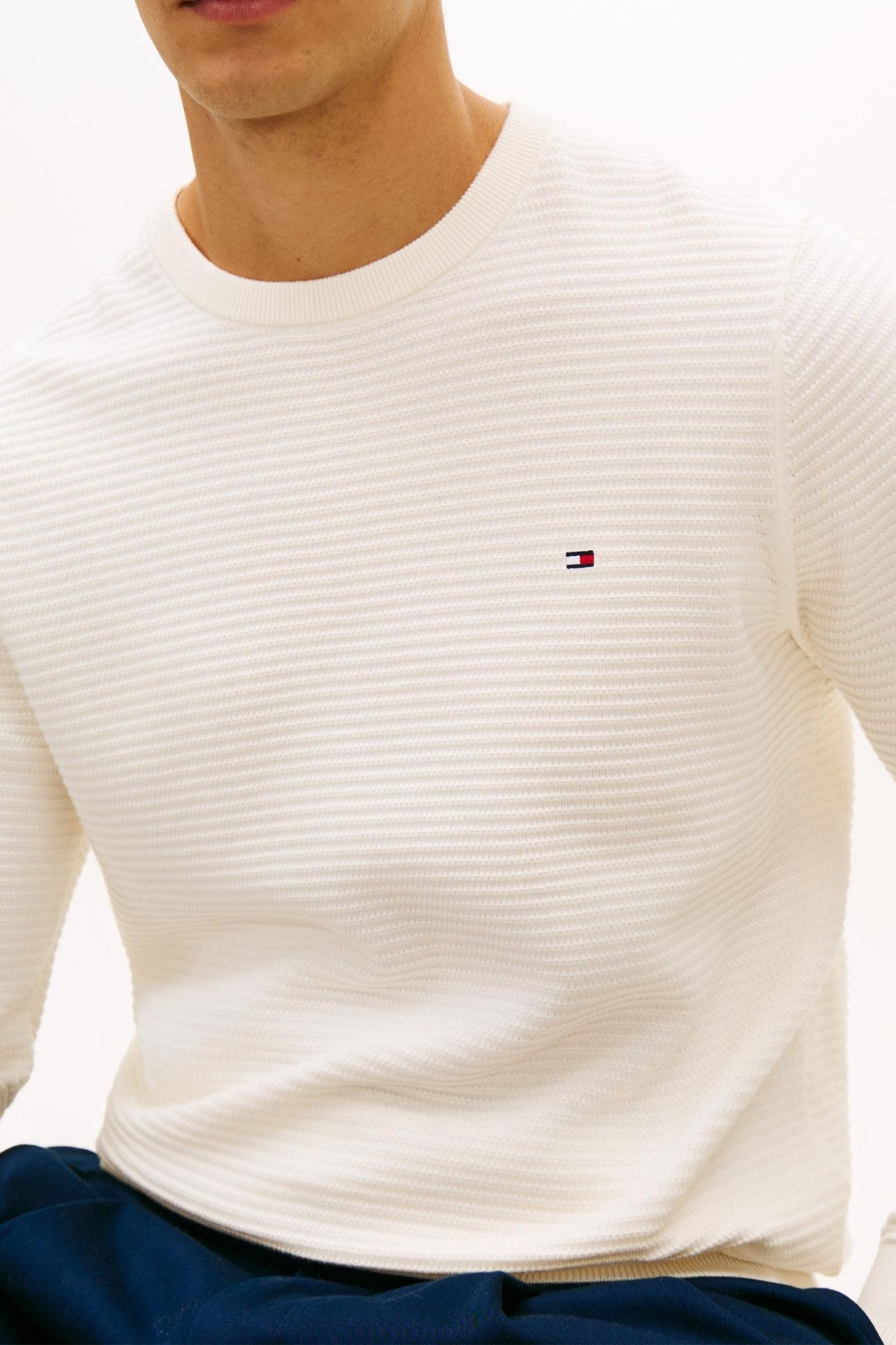SEASONAL STRUCTURE CREWNECK IVORY PETAL 2