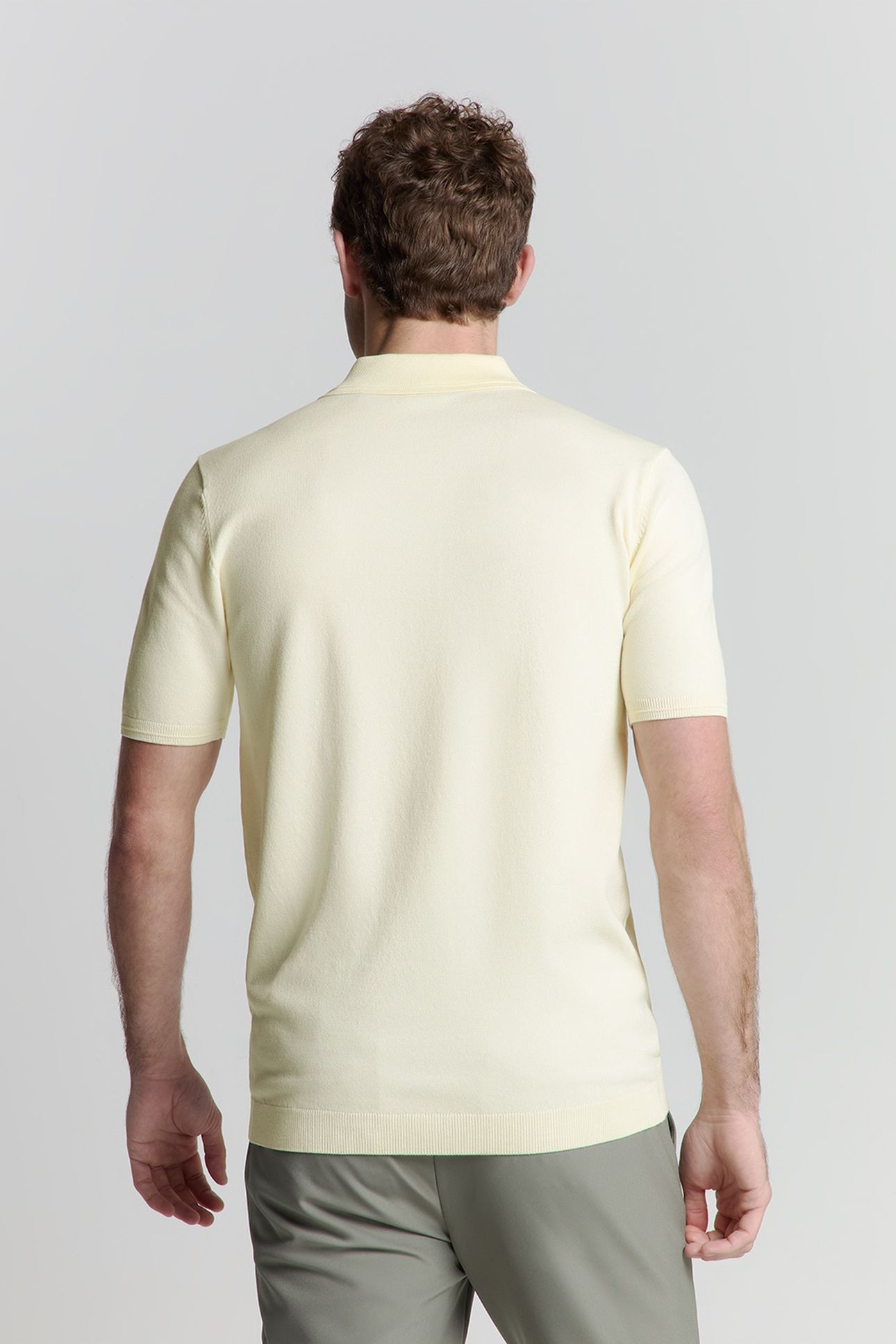 PULLOVER SHORT SLEEVE POLO BUTTON SOLID OFFWHITE 2