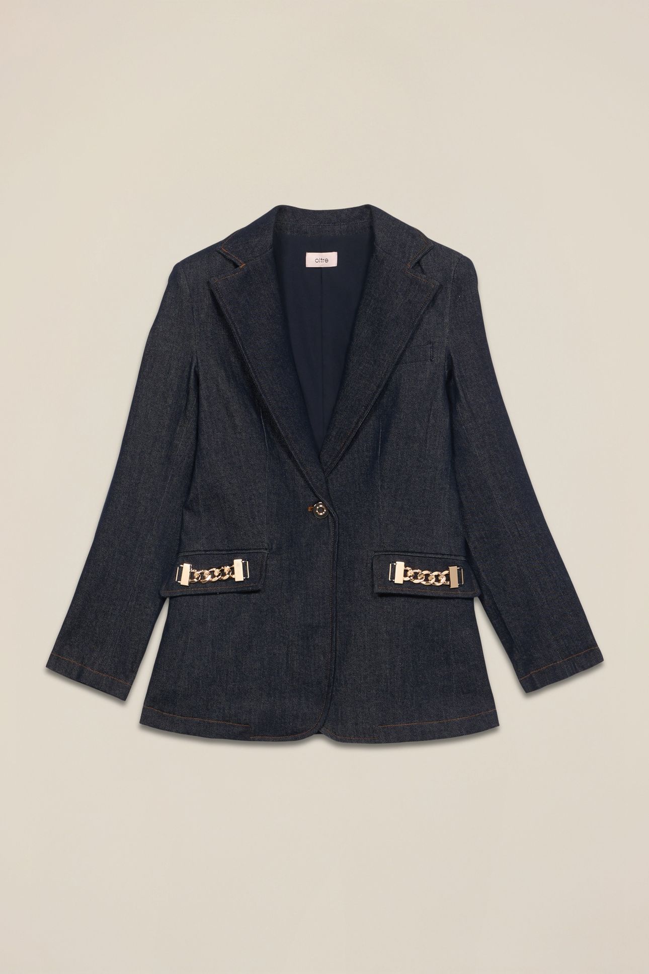 DENIM BLAZER WITH METAL CHAINS BLUE 3