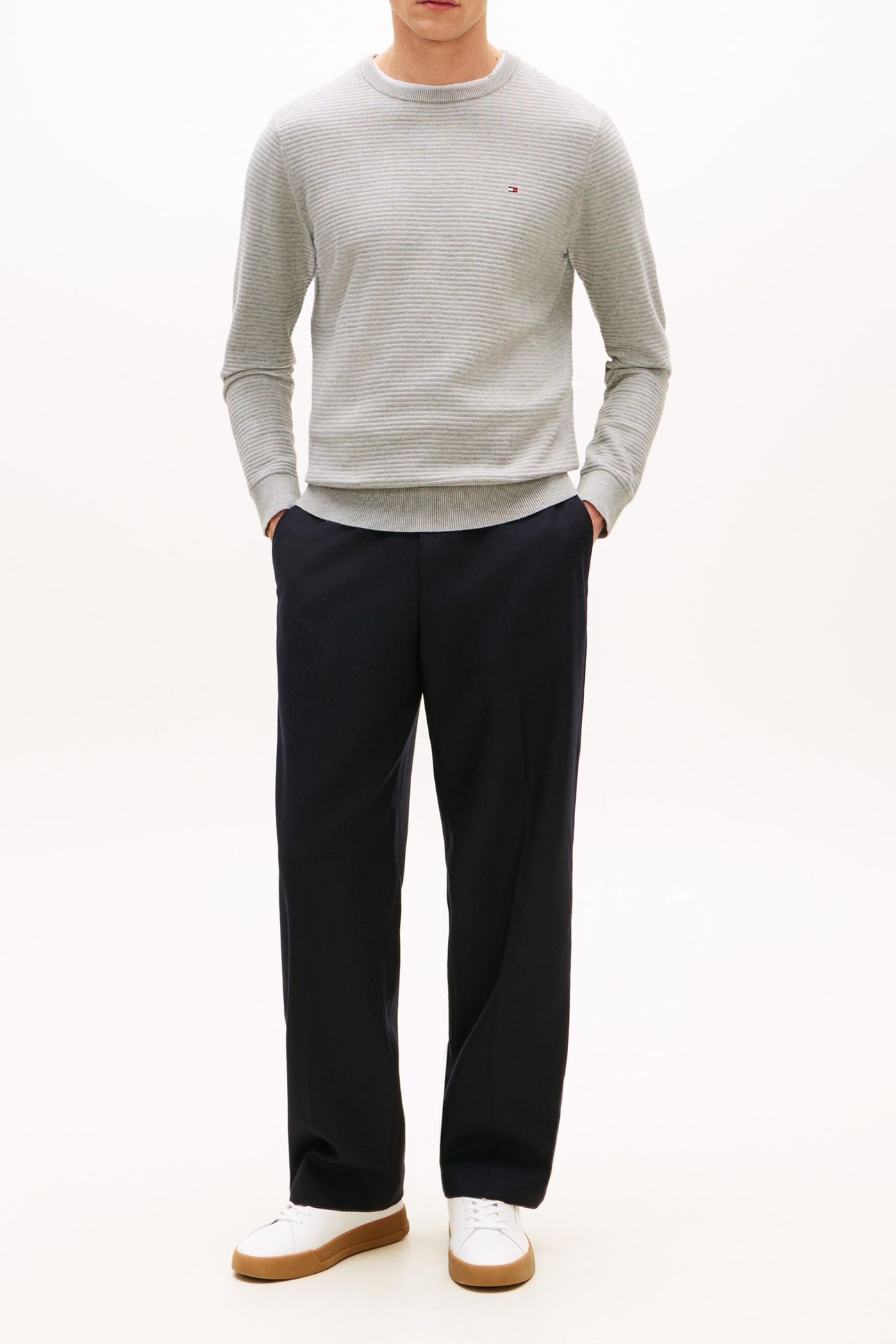 SEASONAL STRUCTURE CREWNECK LIGHT GREY HEATHER 2