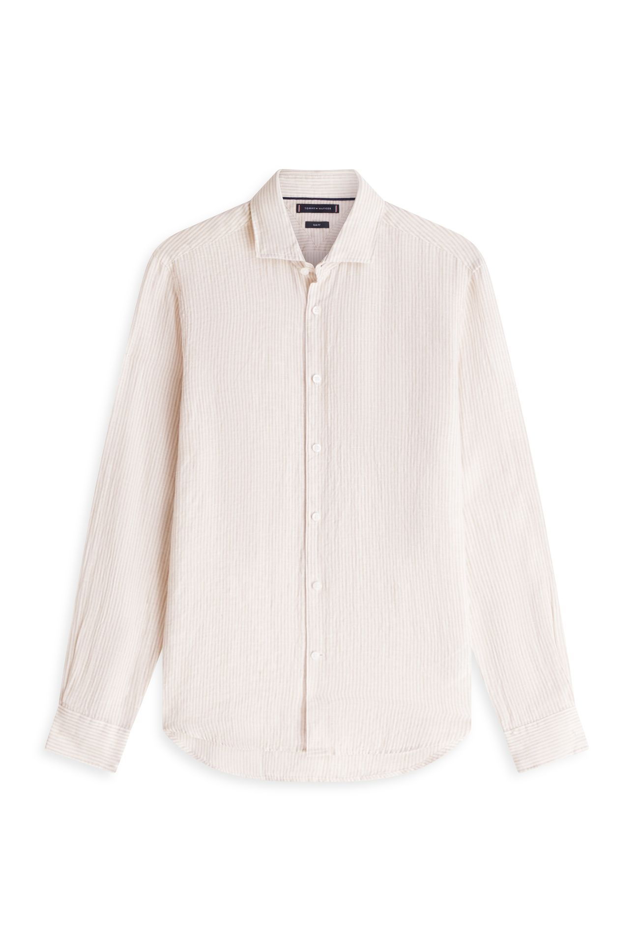 DC LINEN STRIPE SHIRT SANDALWOOD/ECRU 3