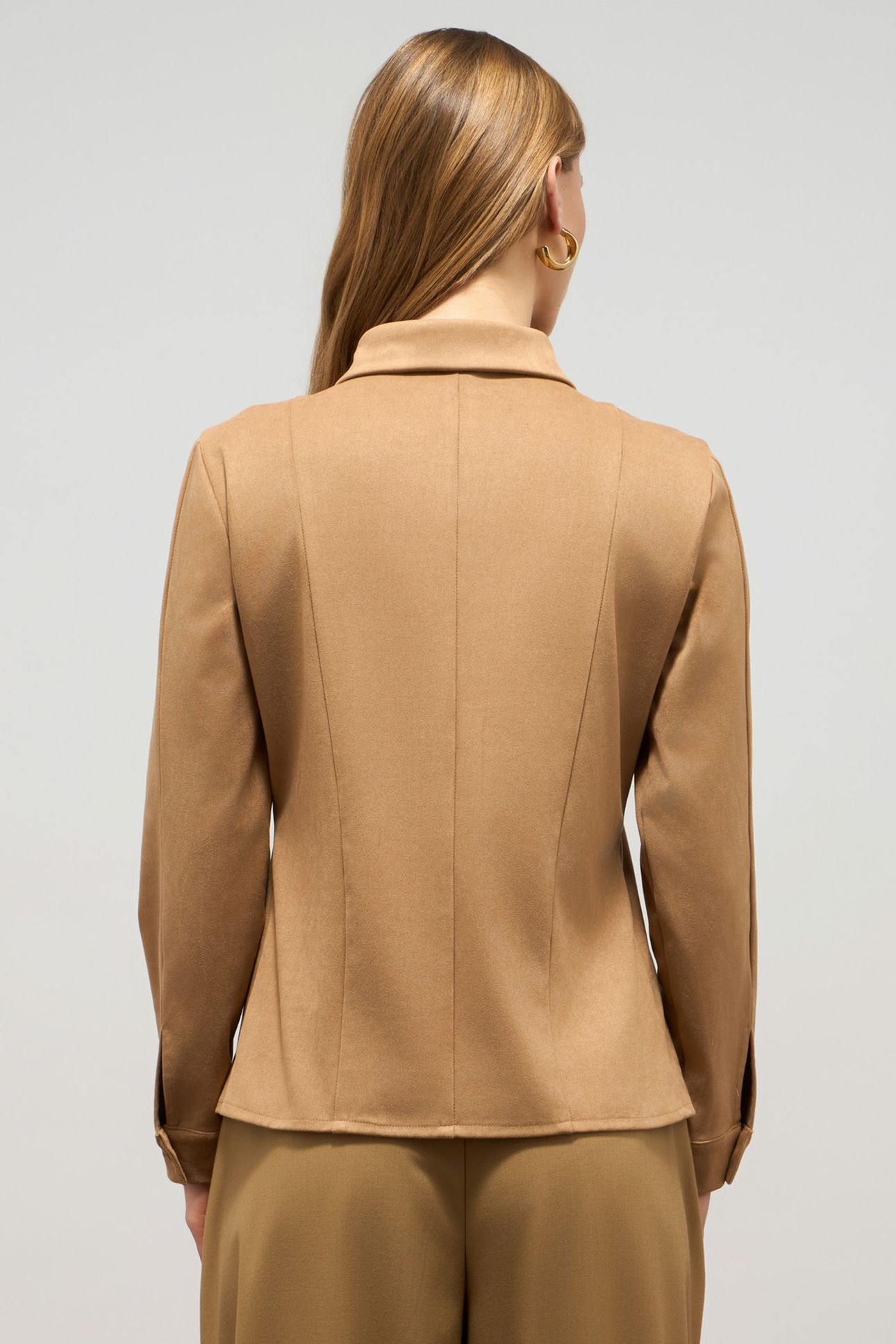 SUEDE-EFFECT SHIRT WITH PINS BROWN 3