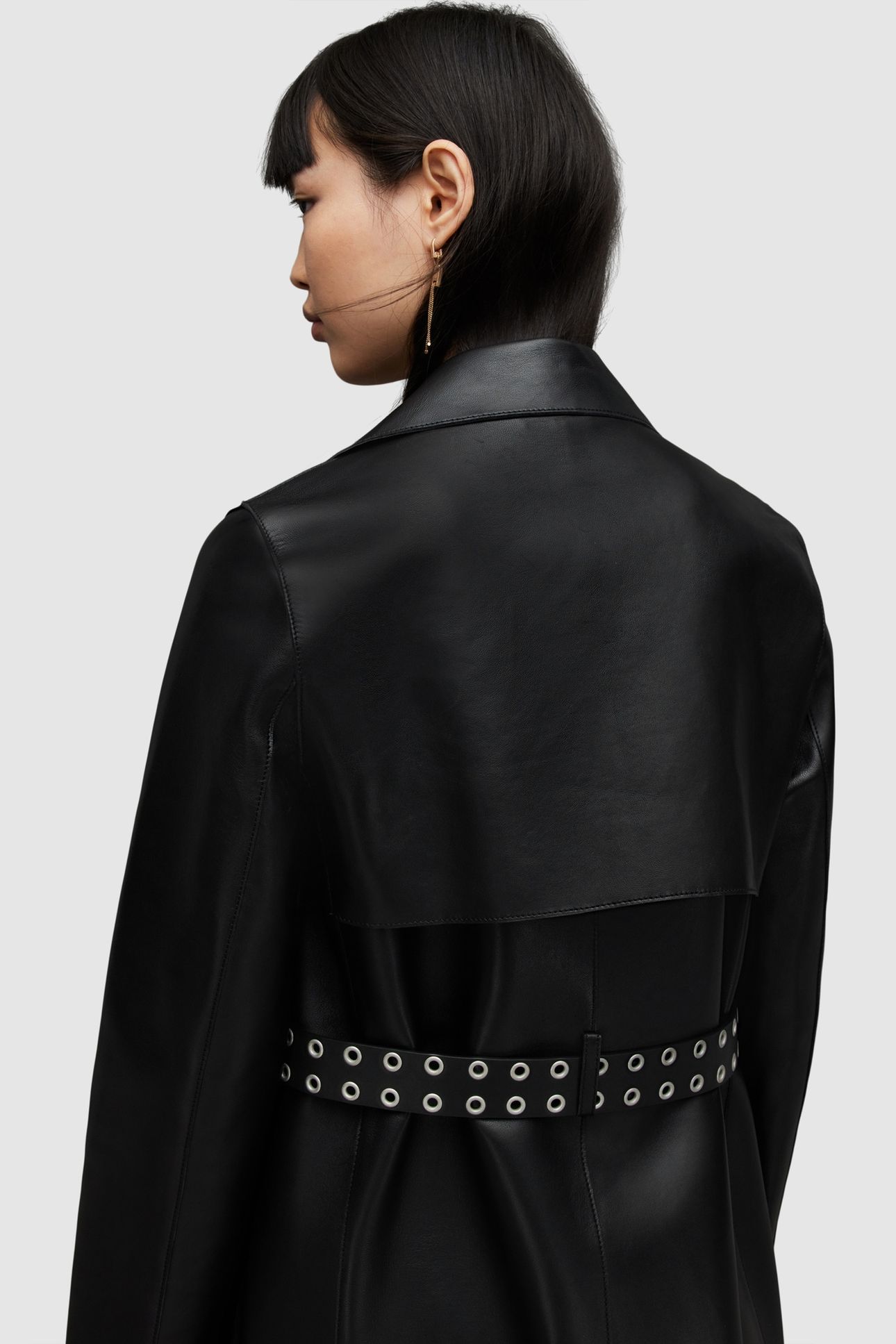FARREN BELTED MAC BLACK 6