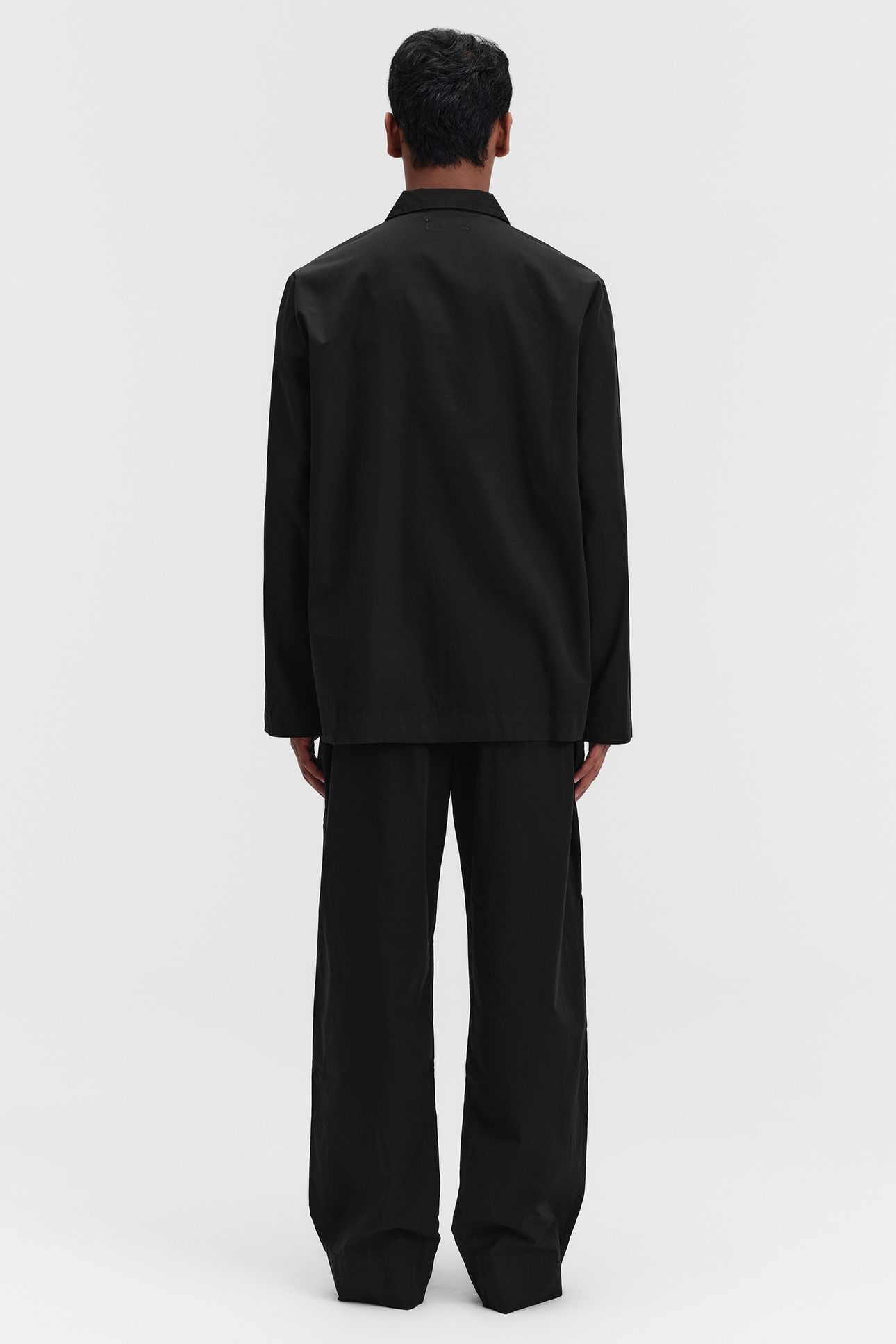 UNISEX POPLIN, PYJAMAS SHIRT ALL BLACK 7