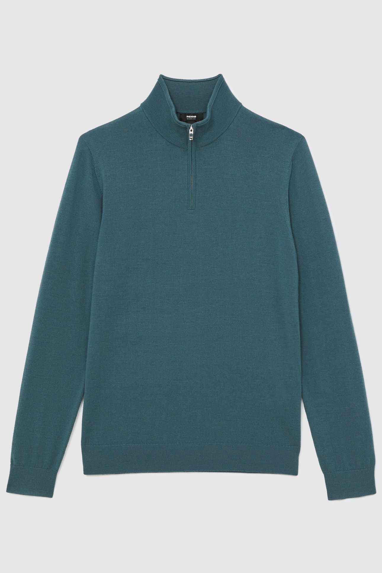 LS HALF ZIP FUNNEL MERINO WOOL JUMPER ORION BLUE 4