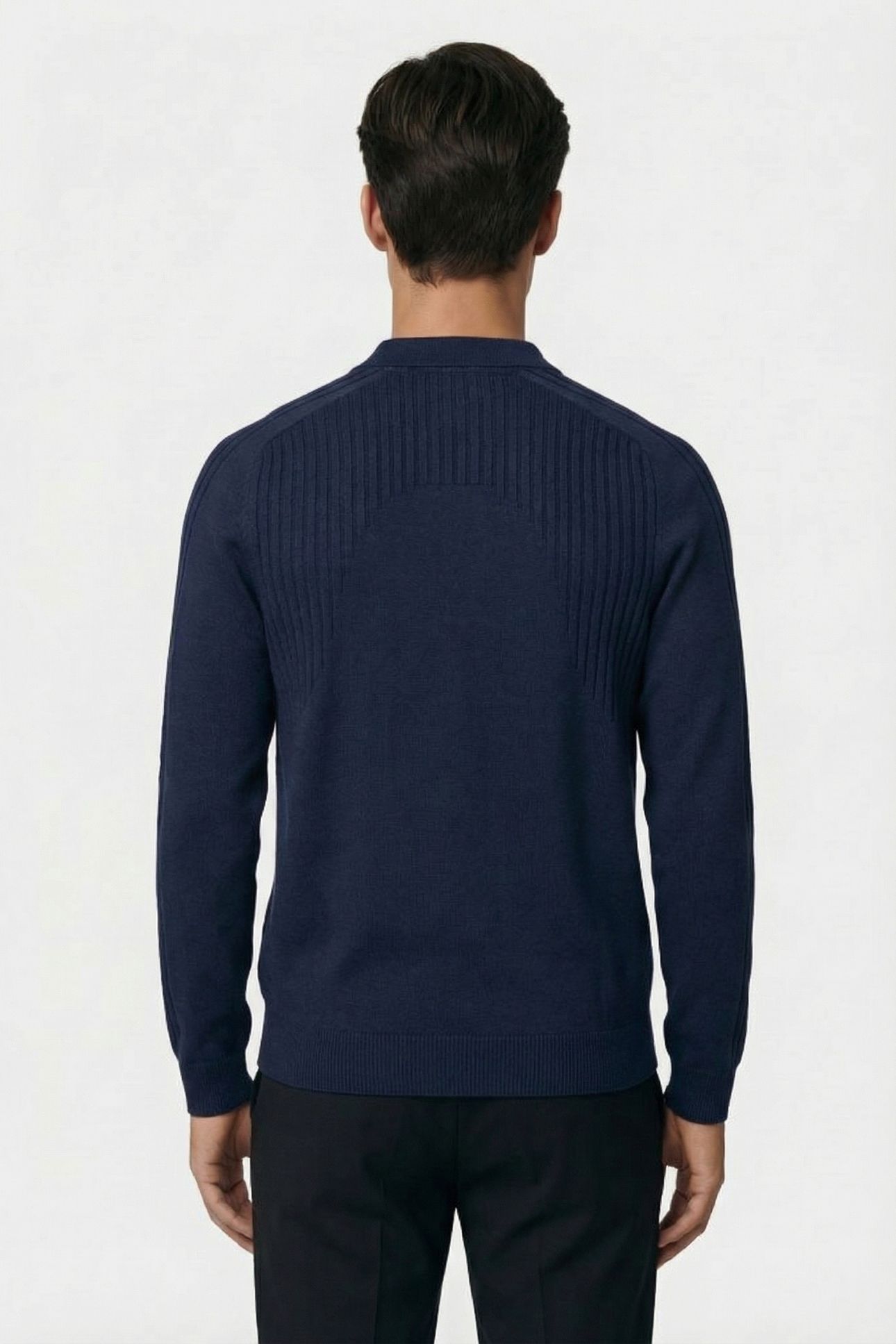 GOLF LONG SLEEVE KNITTED POLO RYDER BLUE 3