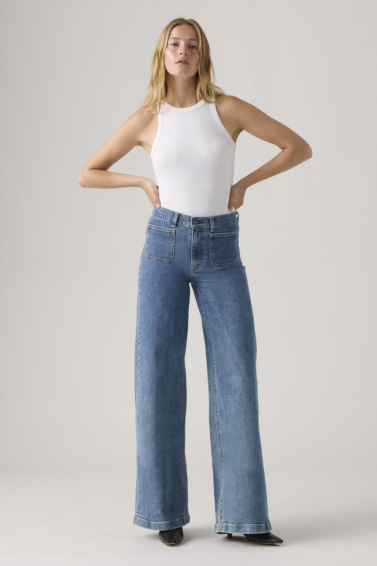 728™ TAILORED HIGH RISE WIDE LEG JEANS BLUE 1