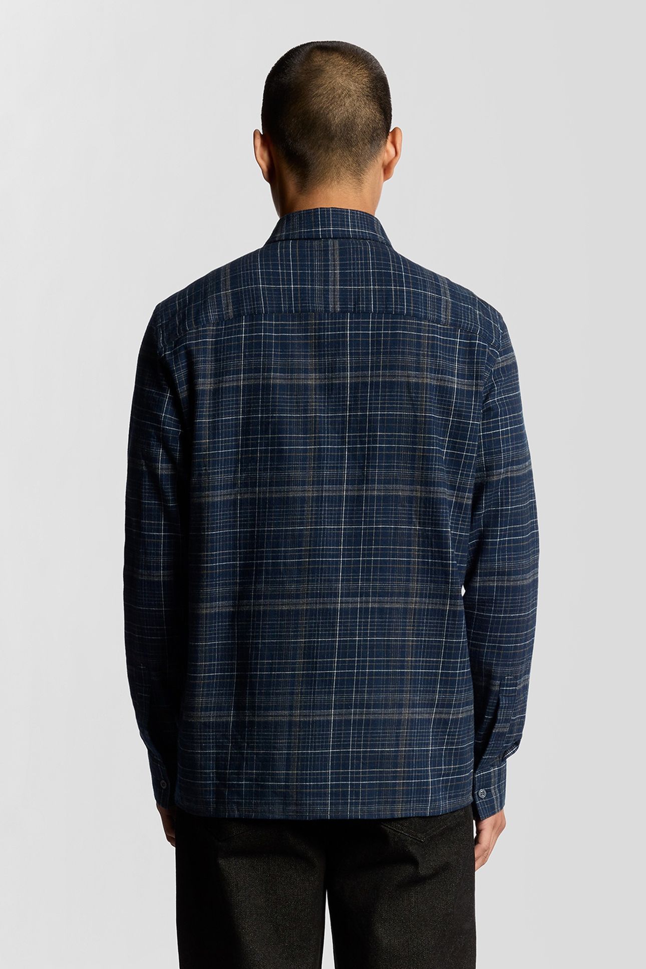 CHECKED FLANNEL SHIRT DARK NAVY/TREE GREEN 3