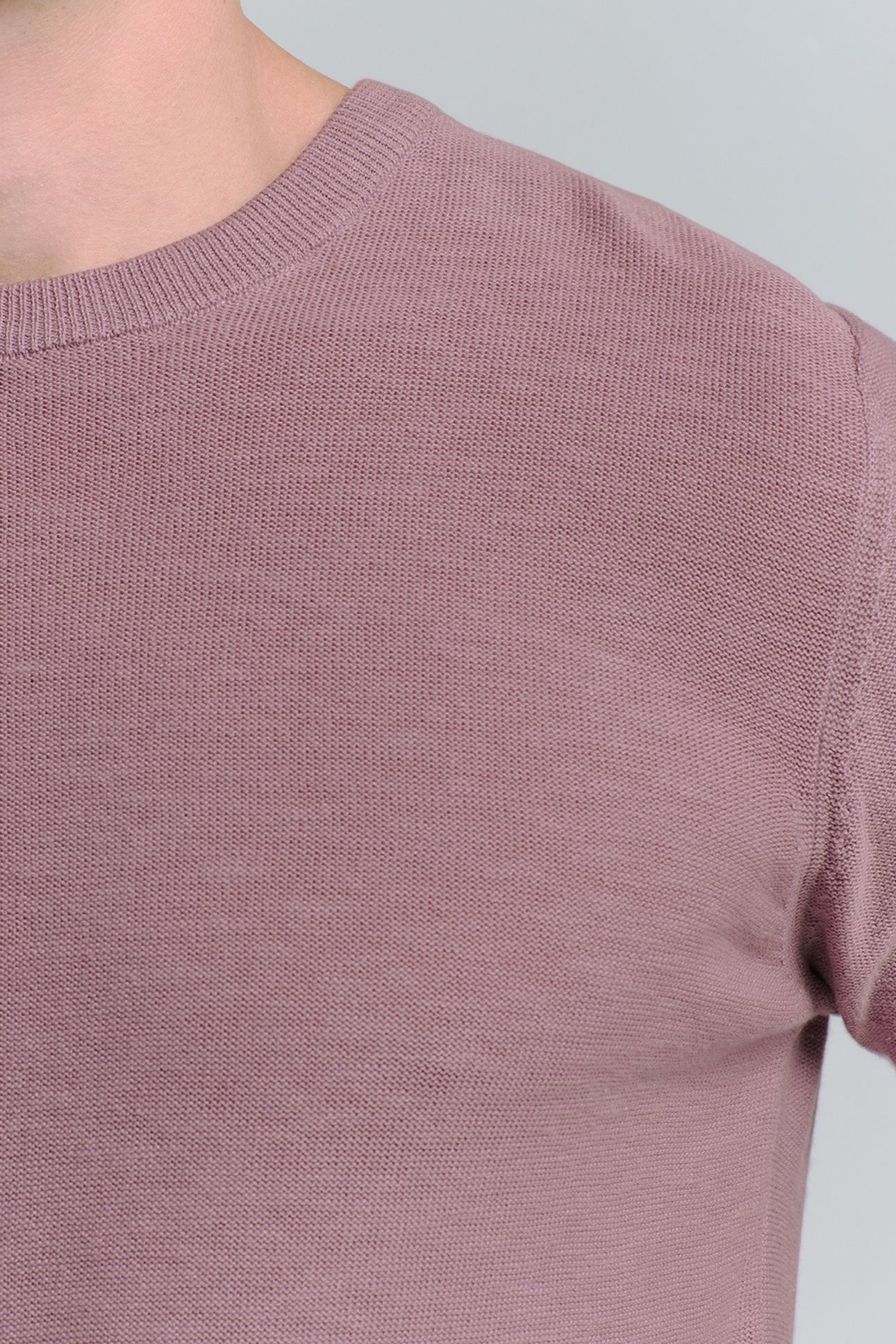 PULLOVER SHORT SLEEVE CREWNECK SOLID SLUB KNIT MAUVE 6