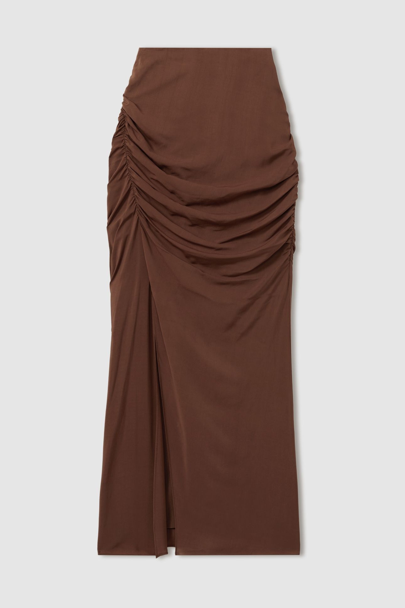 RUCHED MIDI SKIRT CHOCOLATE 4
