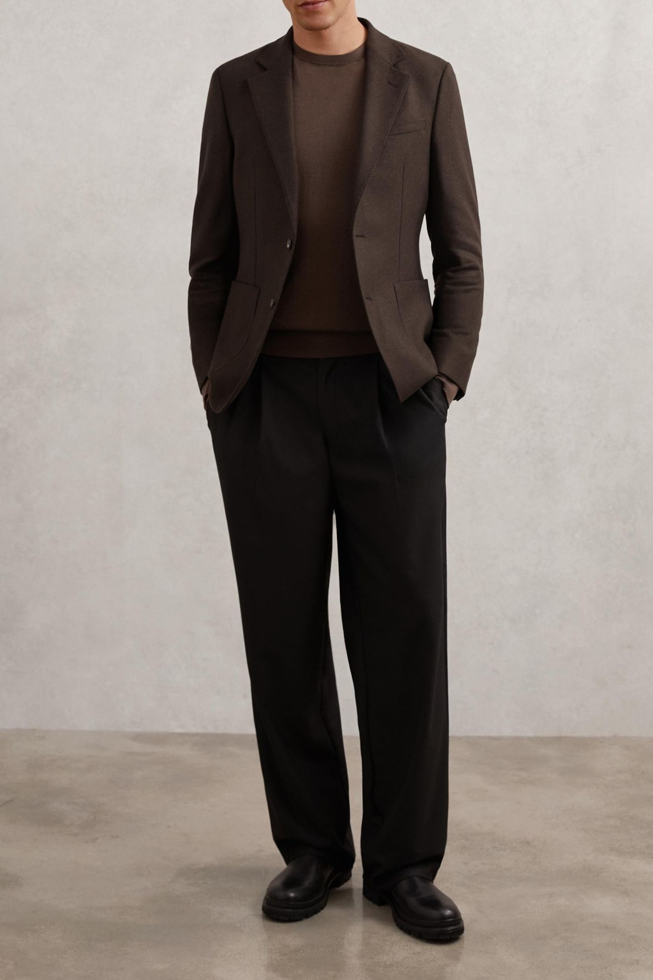 SB NOTCH FLANNEL BLAZER CHOCOLATE BROWN 3
