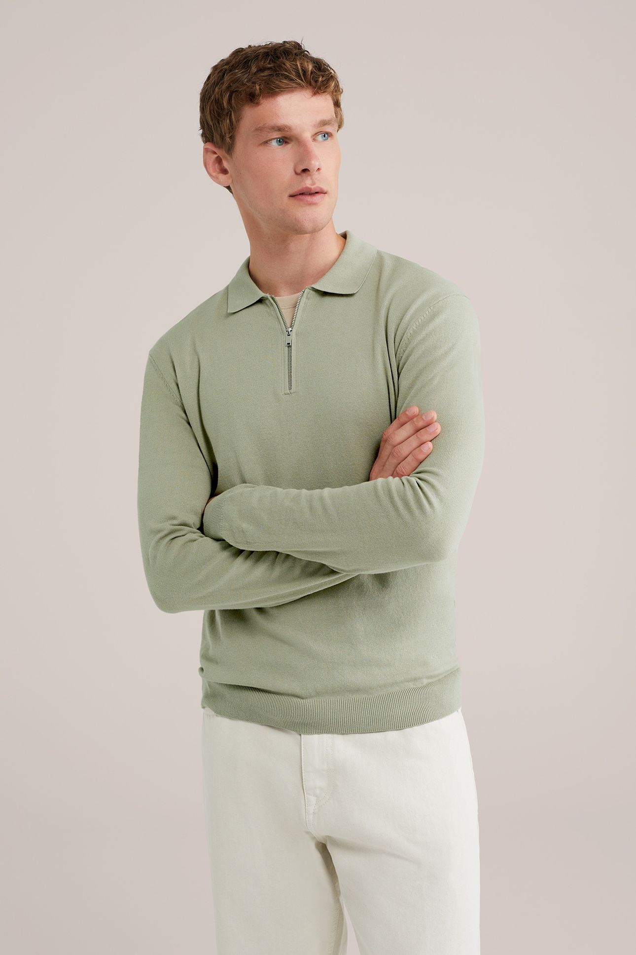 HALFWAY ZIPPER LIGHT GREEN 1