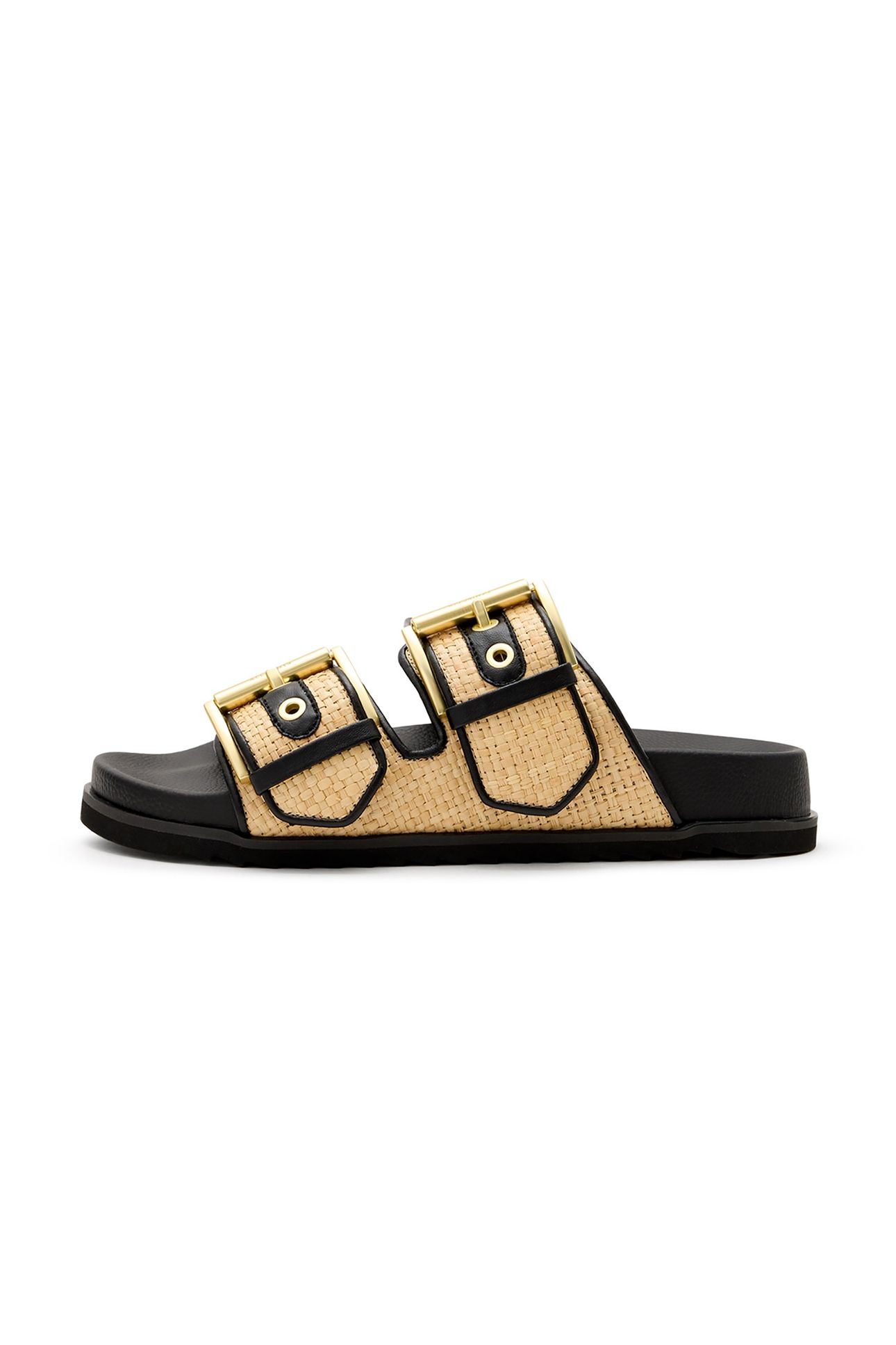 SIAN RAFFIA SANDAL NATURAL/BLACK 1