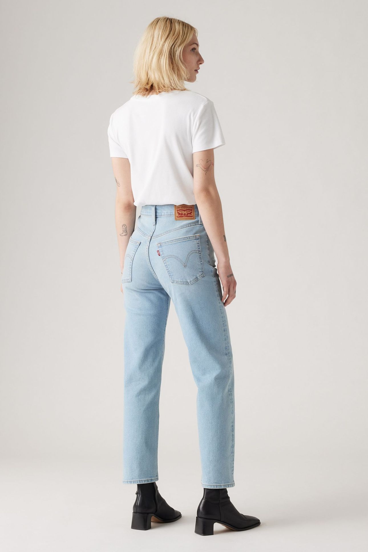 RIBCAGE STRAIGHT ANKLE JEANS BLUE 2
