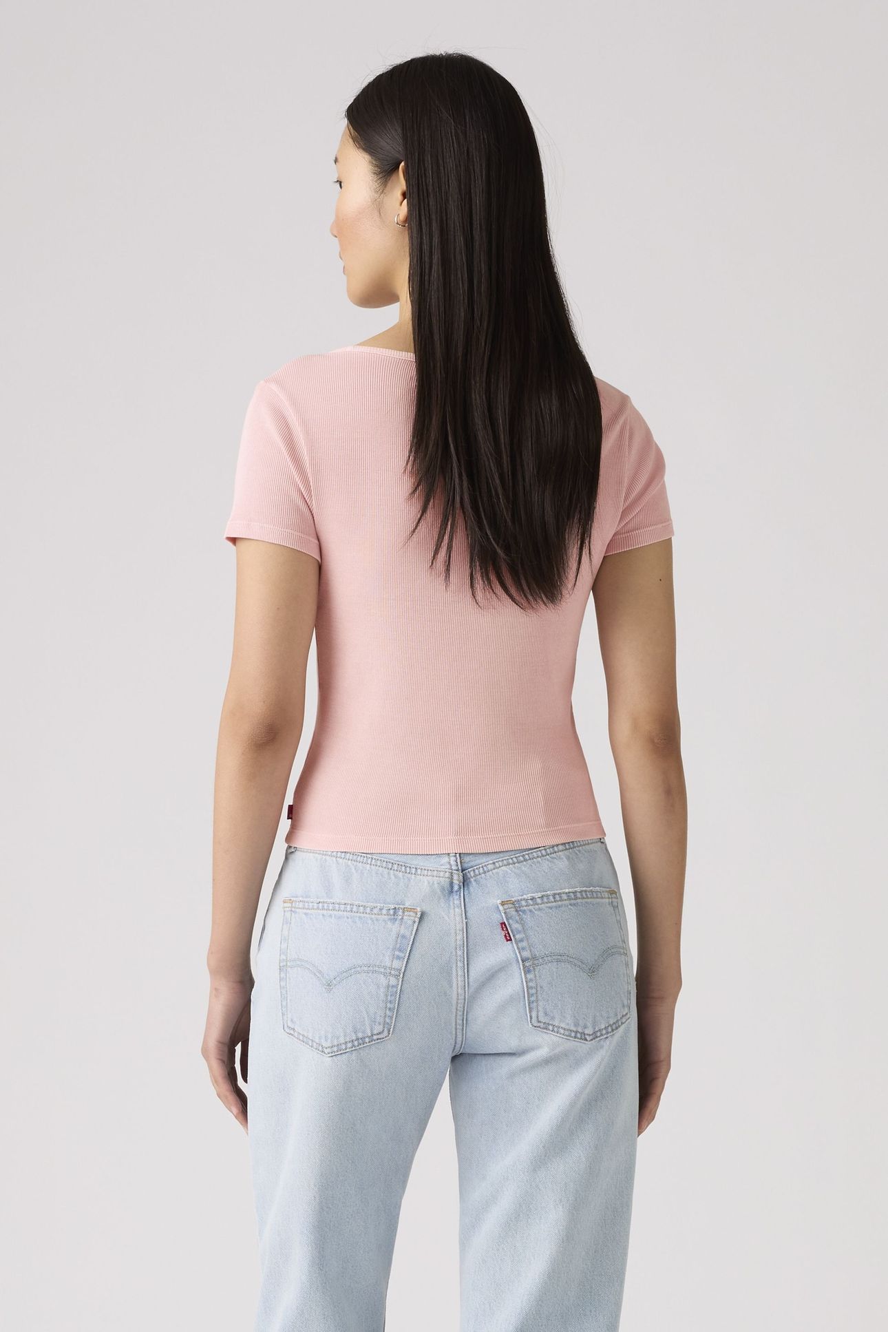 ESSENTIAL SQUARE NECK TEE PINK 3