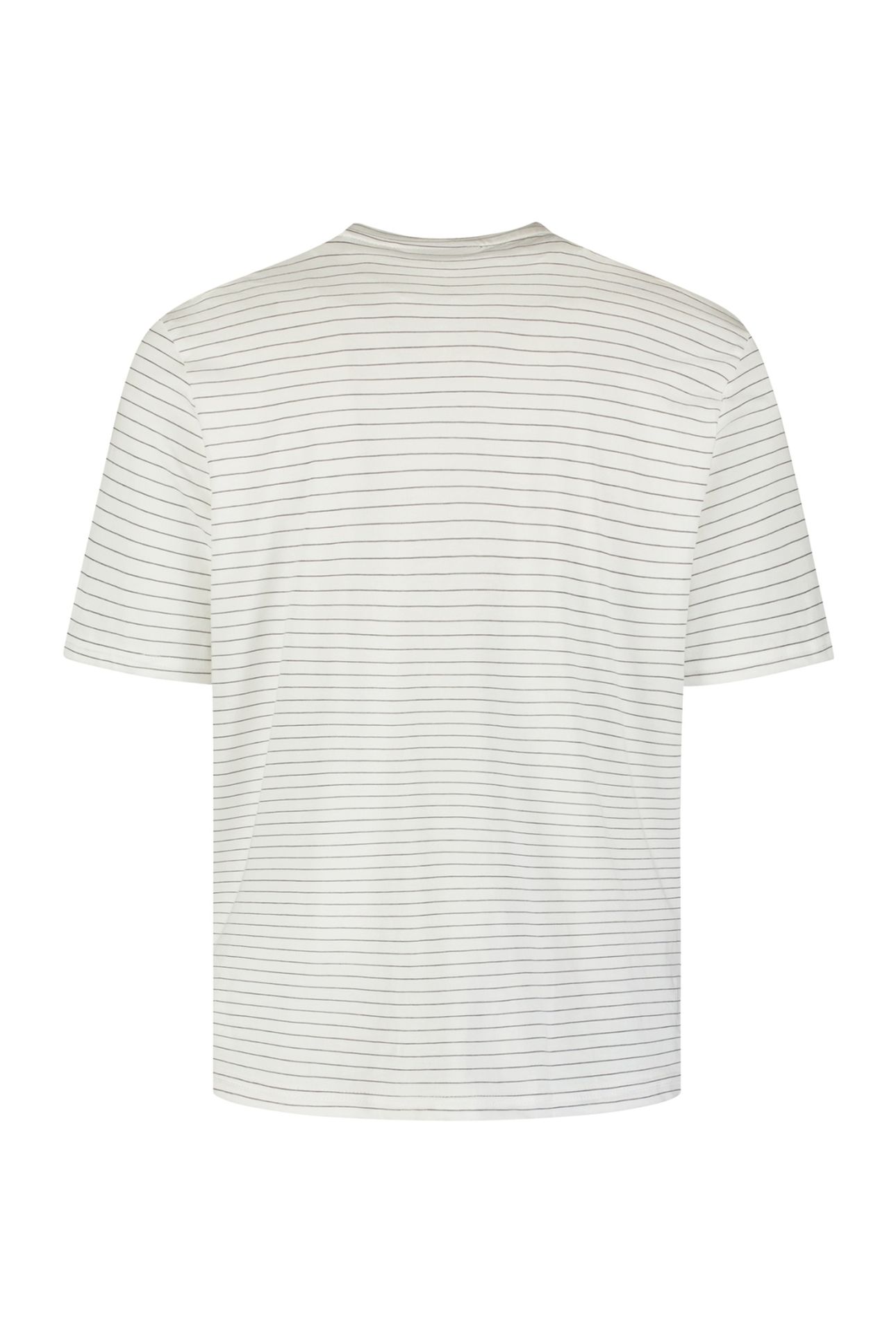 T-SHIRT CREWNECK PIN STRIPE GARMENT DYED WHITE 2