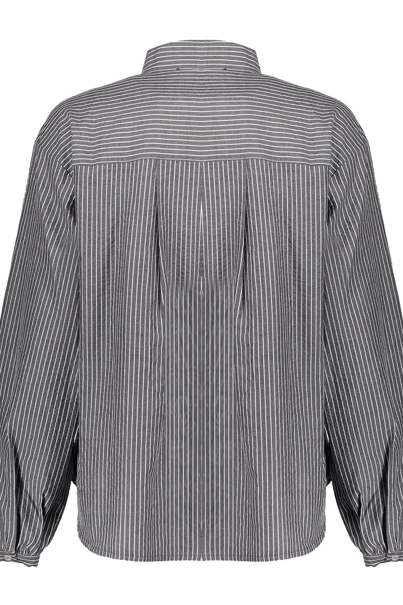 BLOUSE STRIPES WITH BOW GREY/WHITE 2