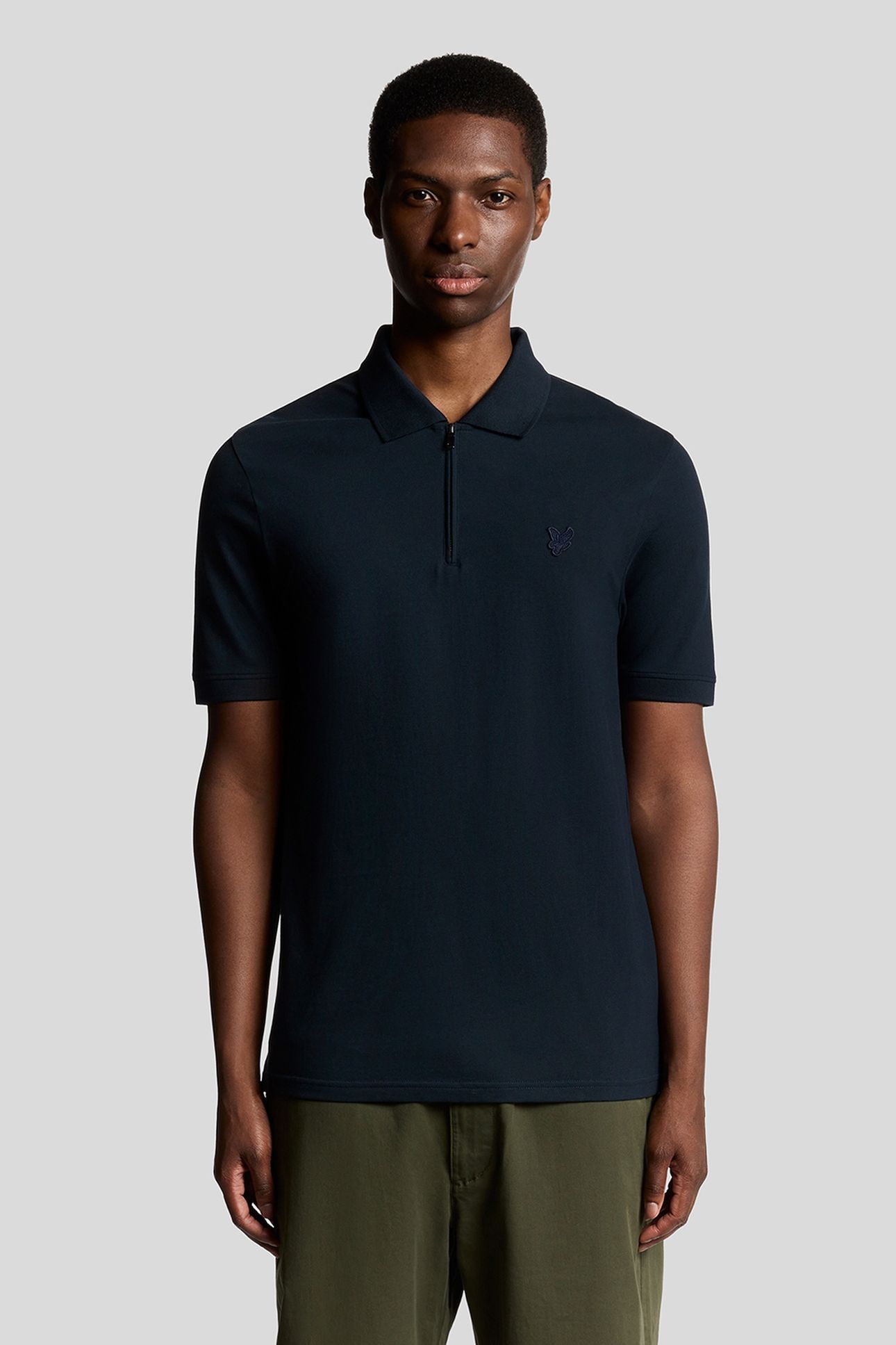 SUPERFINE PIQUE ZIP POLO SHIRT CARBON 3