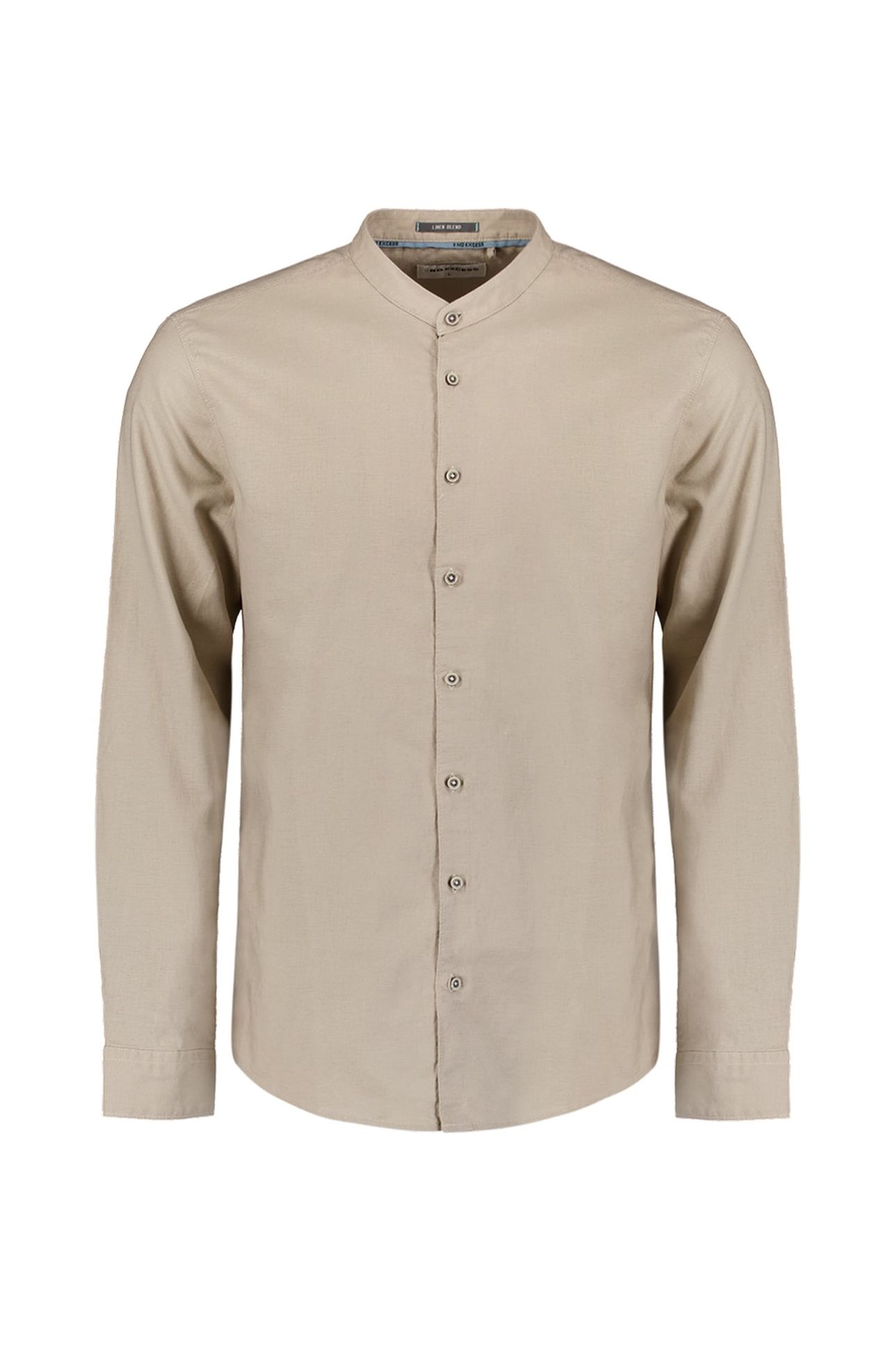 SHIRT GRANDDAD SOLID WITH LINEN LIGHT DESERT 5
