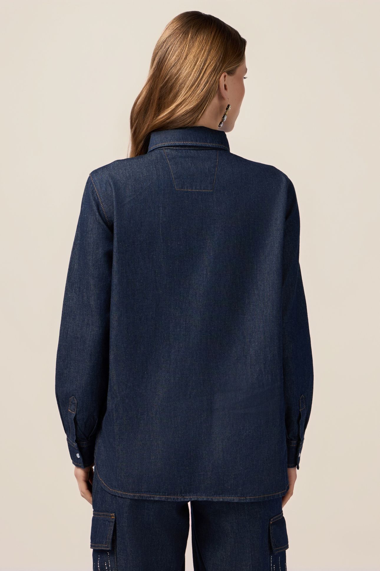 DENIM SHIRT WITH MICRO CRYSTALS BLUE 3