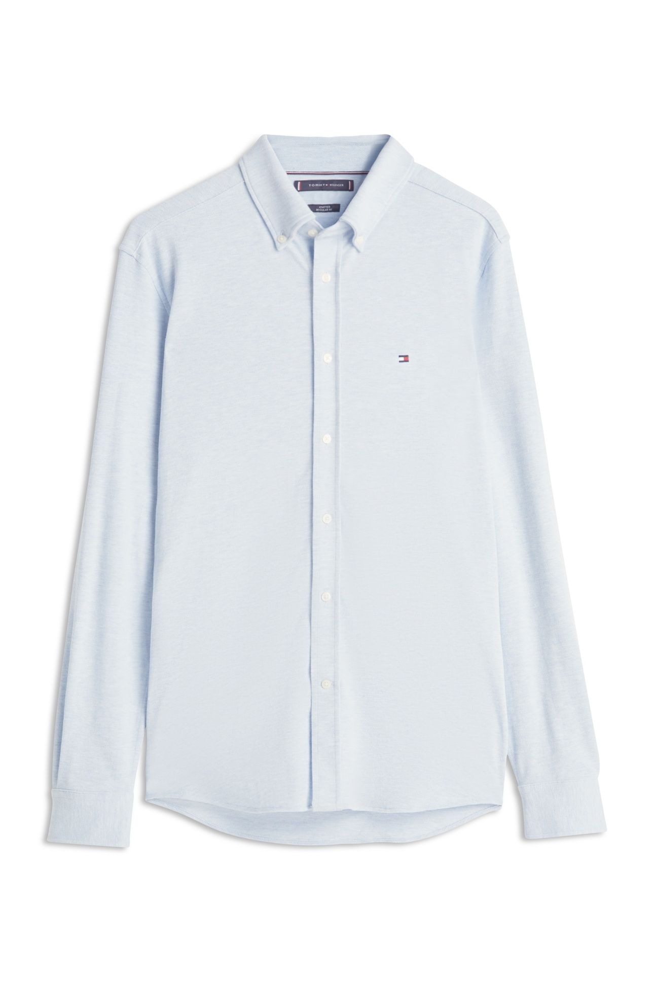REGULAR KNIT PIQUE SHIRT LIGHT BLUE HEATHER 5