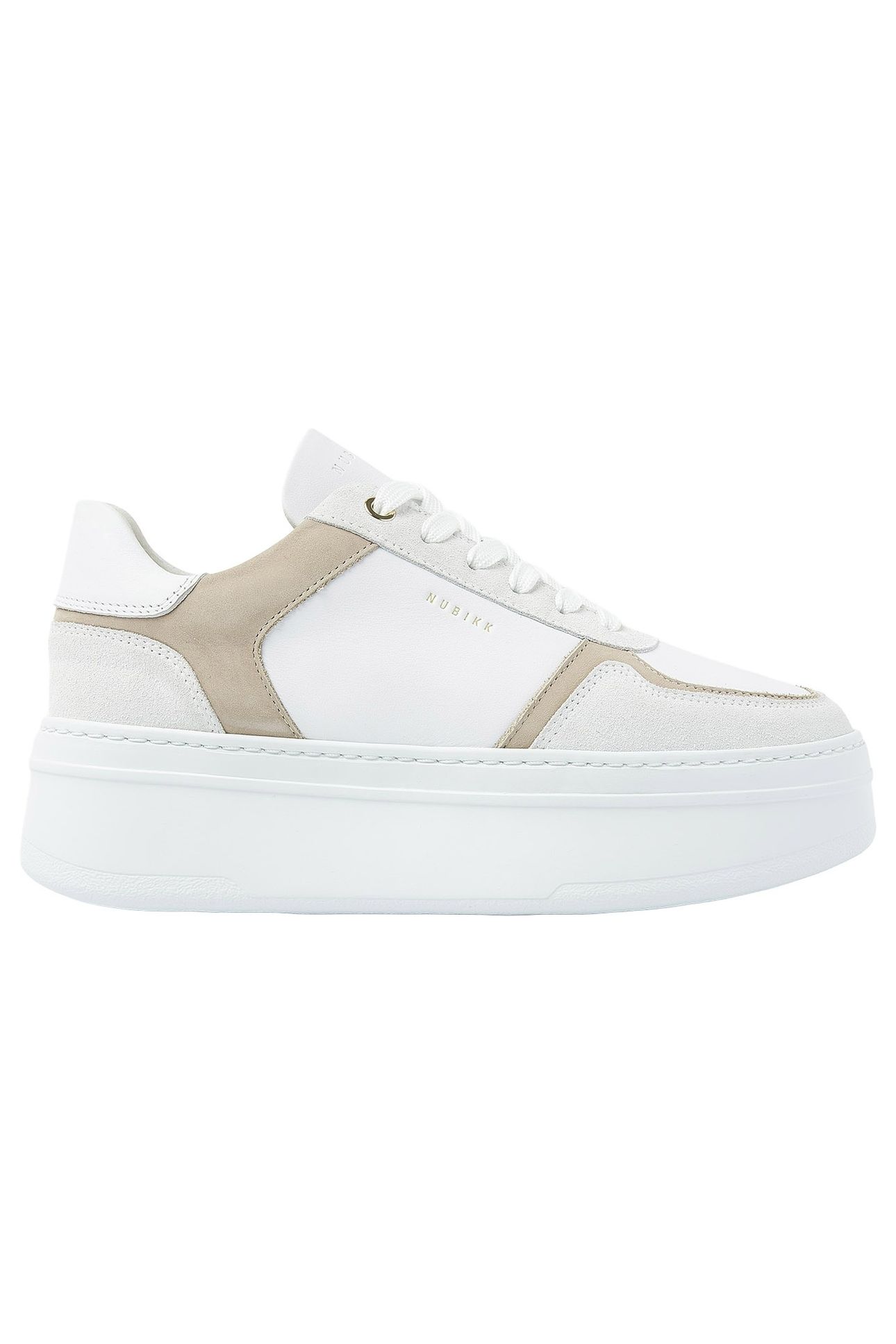 BAYOU PLATFORM WHITE LEATHER - TAUPE 1