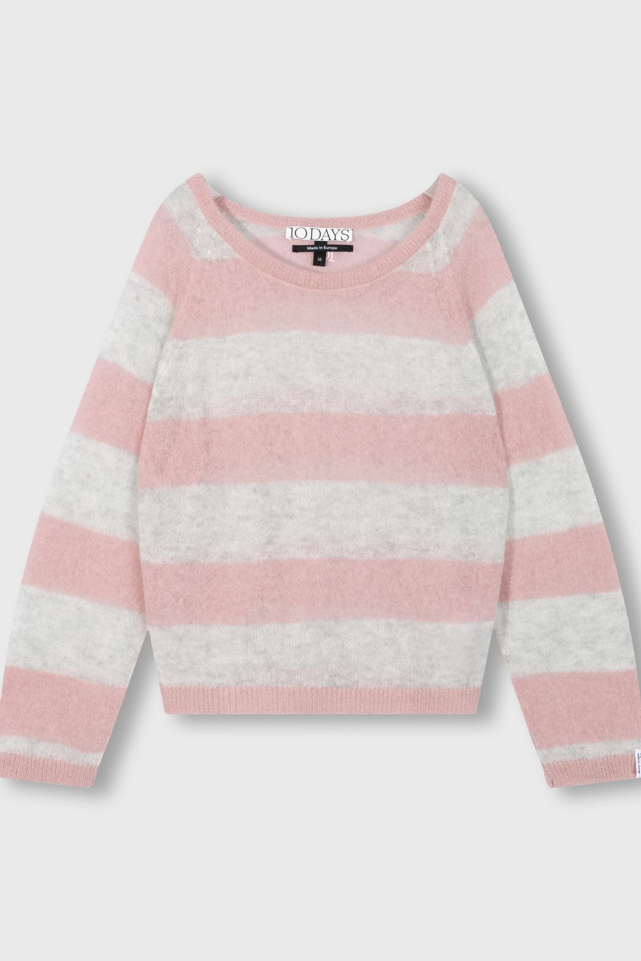 THIN KNIT SWEATER DARK RASPBERRY/WHITE GREY MELEE 4